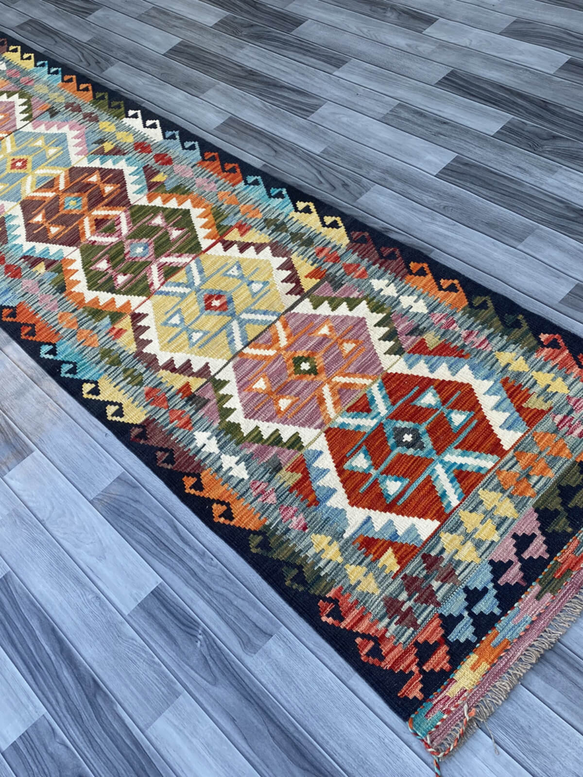 Handmade Flat Weave Kilim Rug (306 CM x 80 CM) SK#1058