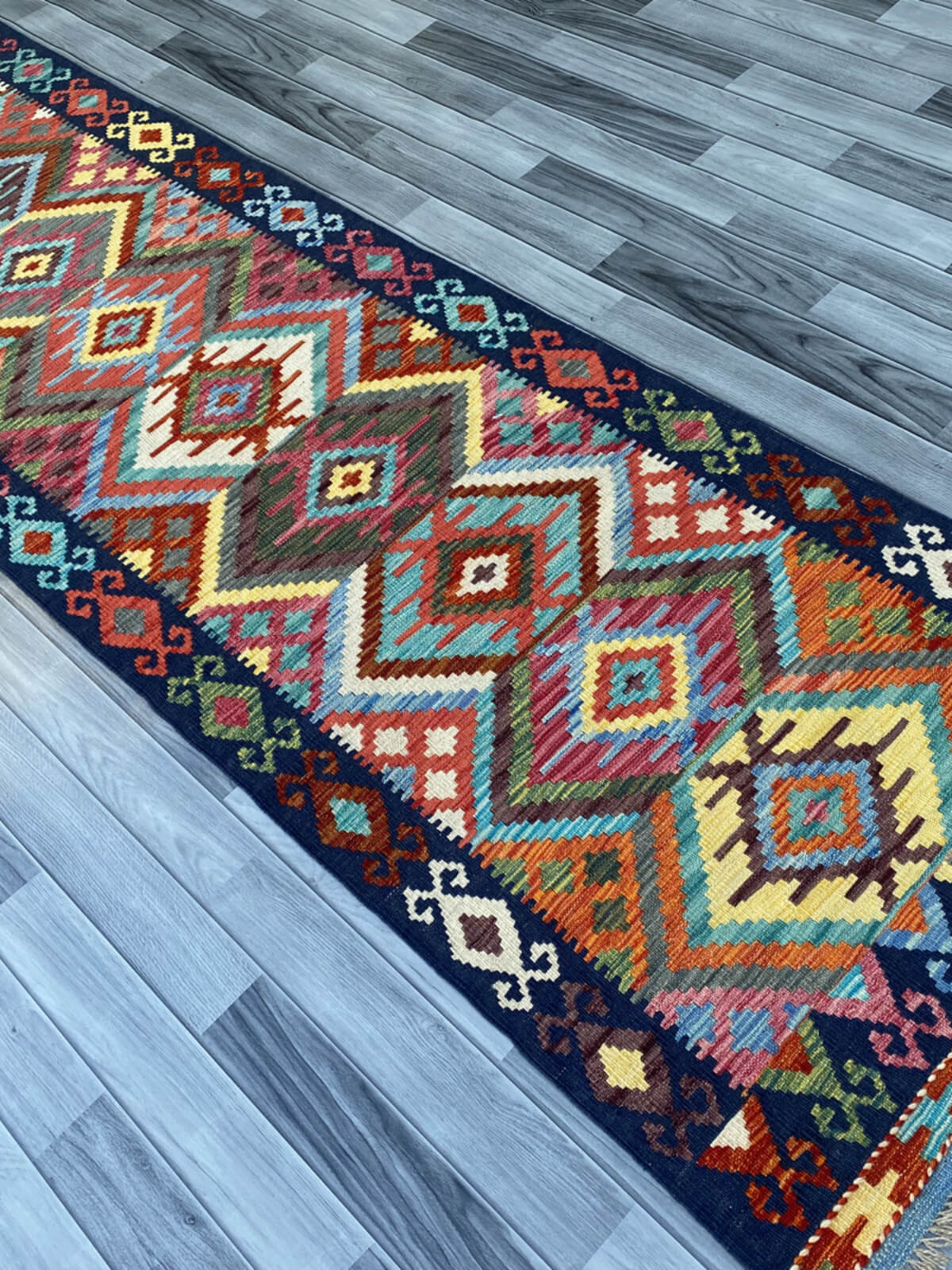 Handmade Flat Weave Kilim Rug (303 CM x 84 CM) SK#1059
