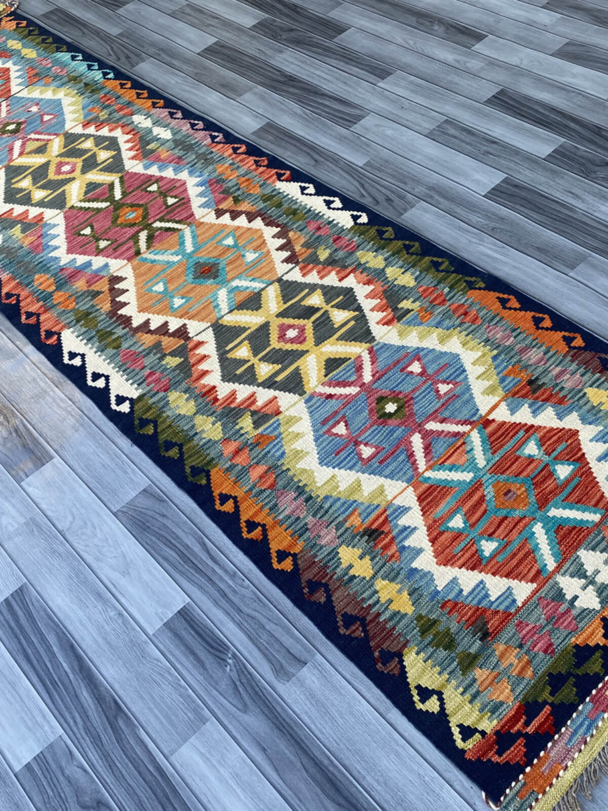 Handmade Flat Weave Kilim Rug (303 CM x 83 CM) SK#1061