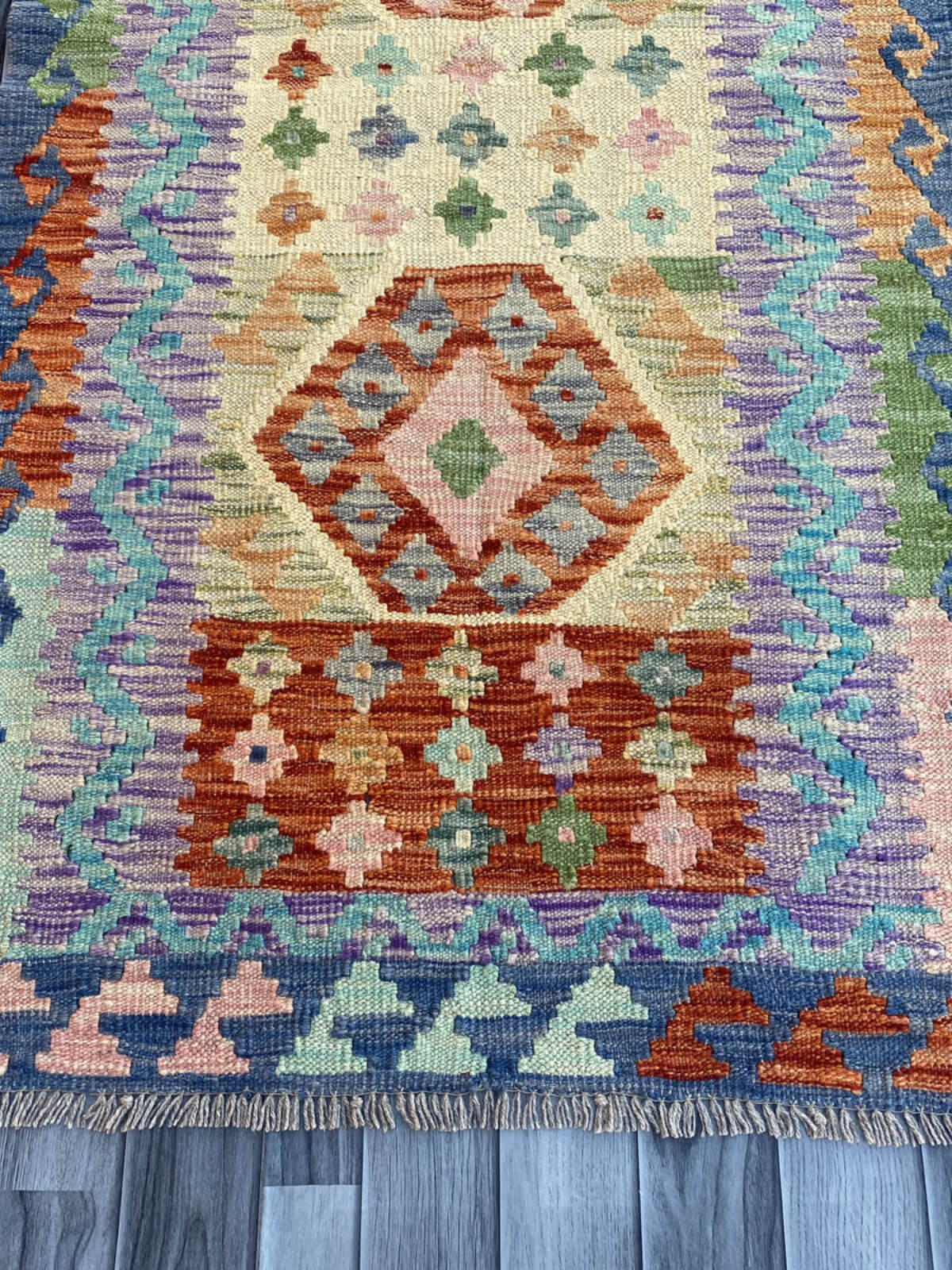 Handmade Flat Weave Kilim Rug (282 CM x 87 CM) SK#1062