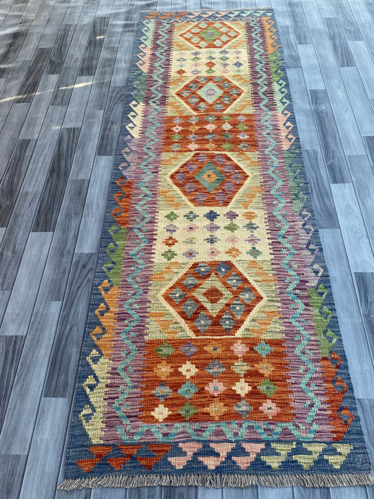 Handmade Flat Weave Kilim Rug (284 CM x 86 CM) SK#1064