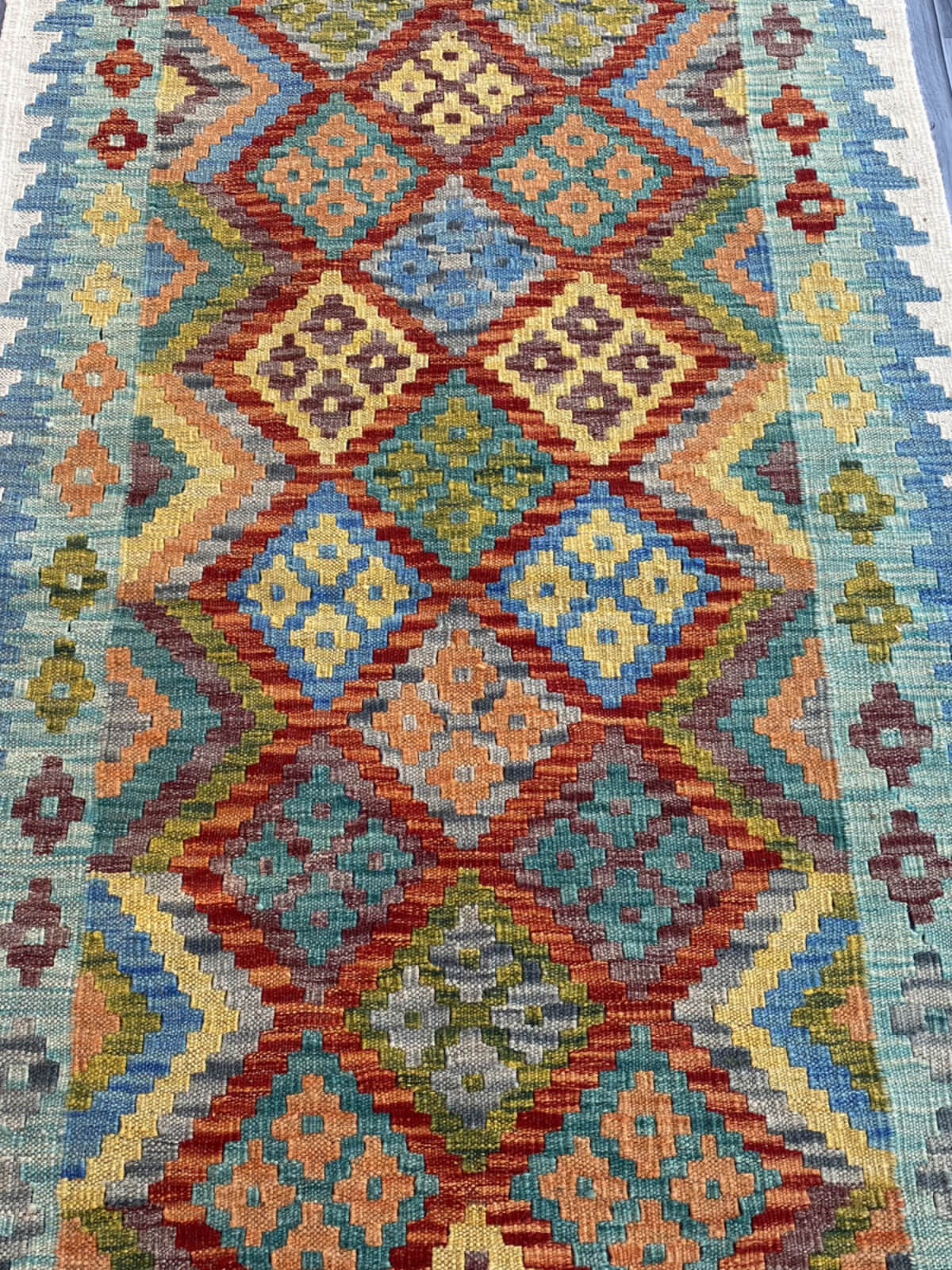 Handmade Flat Weave Kilim Rug (290 CM x 84 CM) SK#1065