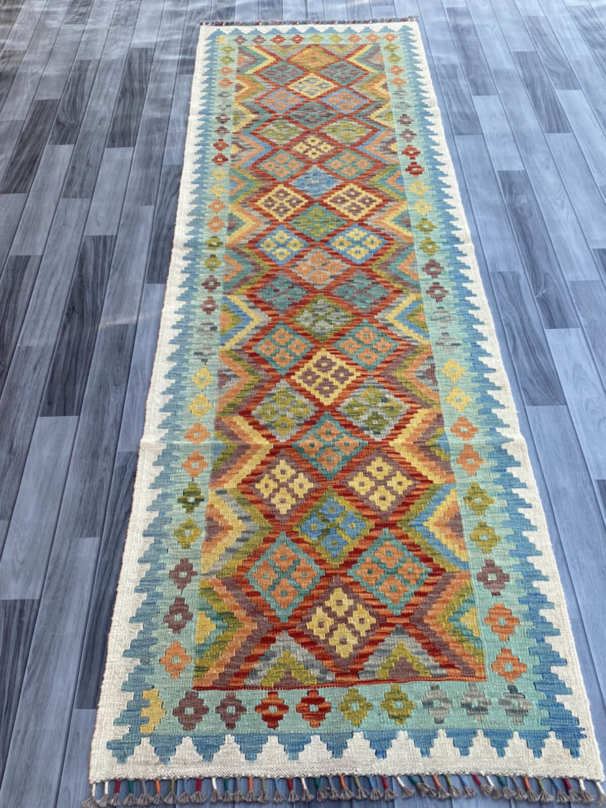 Handmade Flat Weave Kilim Rug (290 CM x 84 CM) SK#1065