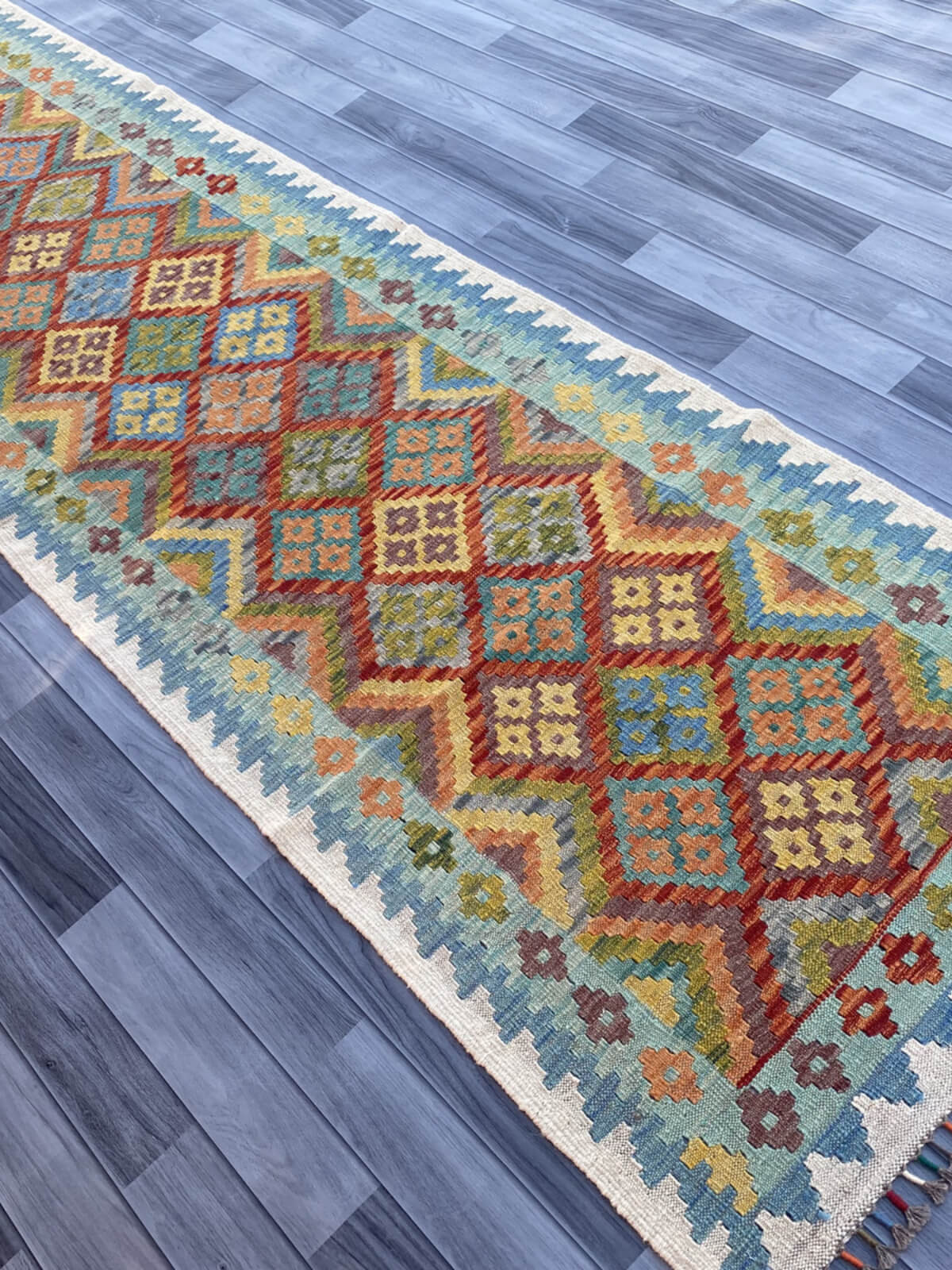 Handmade Flat Weave Kilim Rug (290 CM x 84 CM) SK#1065