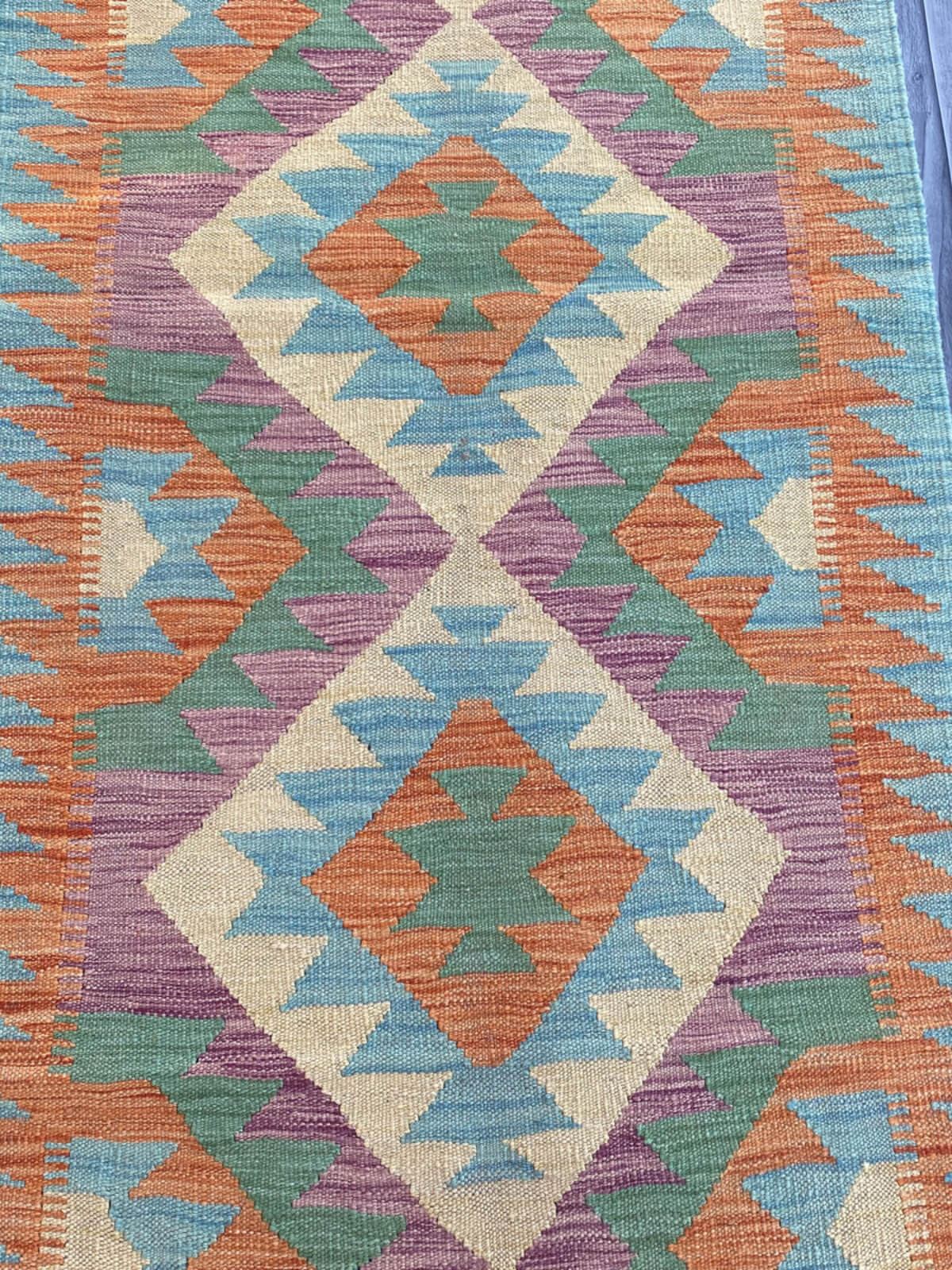 Handmade Flat Weave Kilim Rug (245 CM x 76 CM) SK#1066