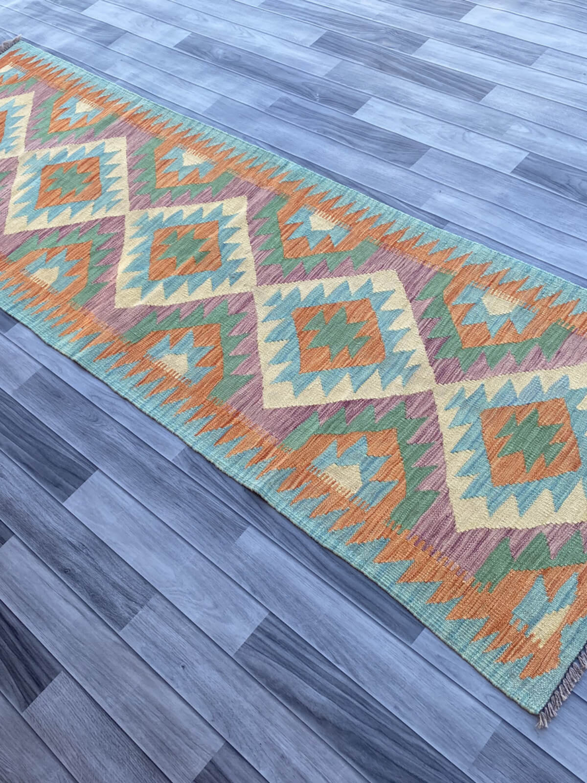 Handmade Flat Weave Kilim Rug (245 CM x 76 CM) SK#1066