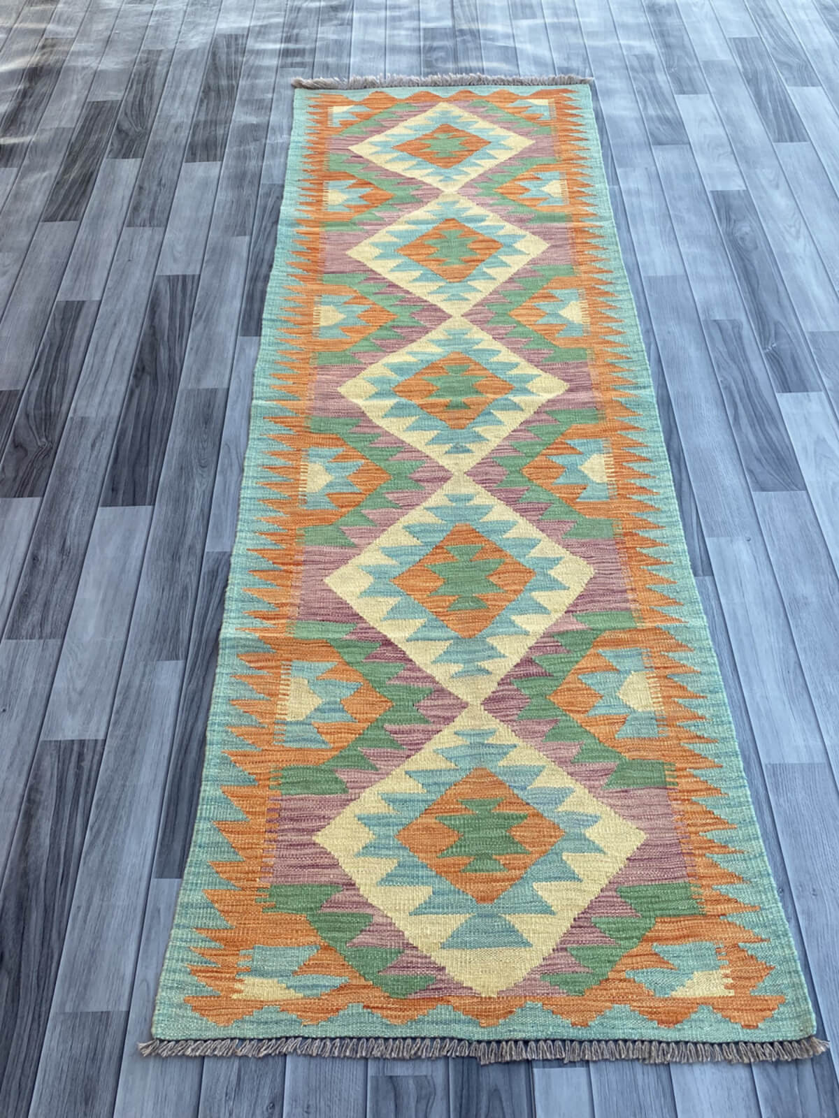 Handmade Flat Weave Kilim Rug (245 CM x 76 CM) SK#1066