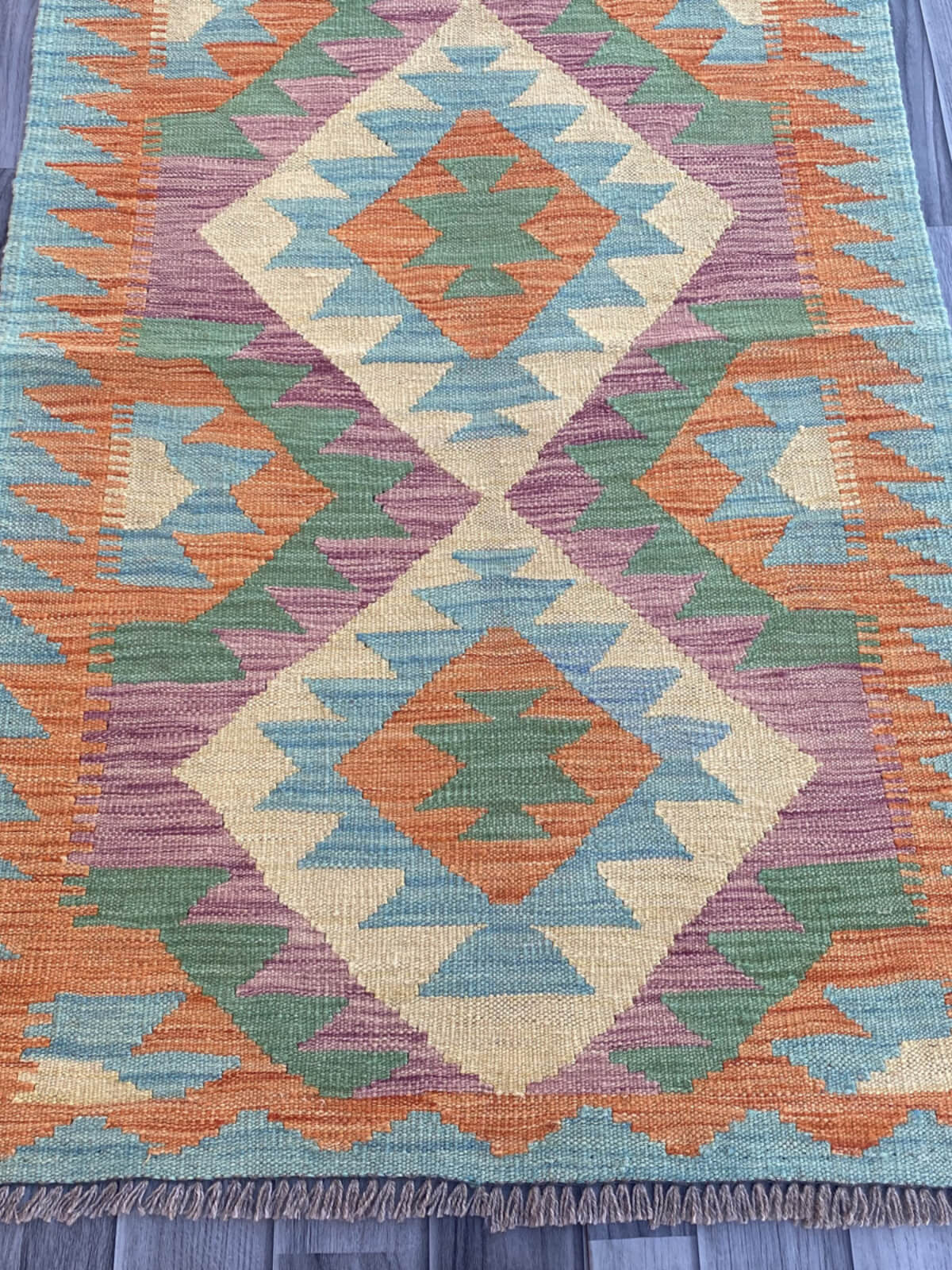 Handmade Flat Weave Kilim Rug (245 CM x 76 CM) SK#1066