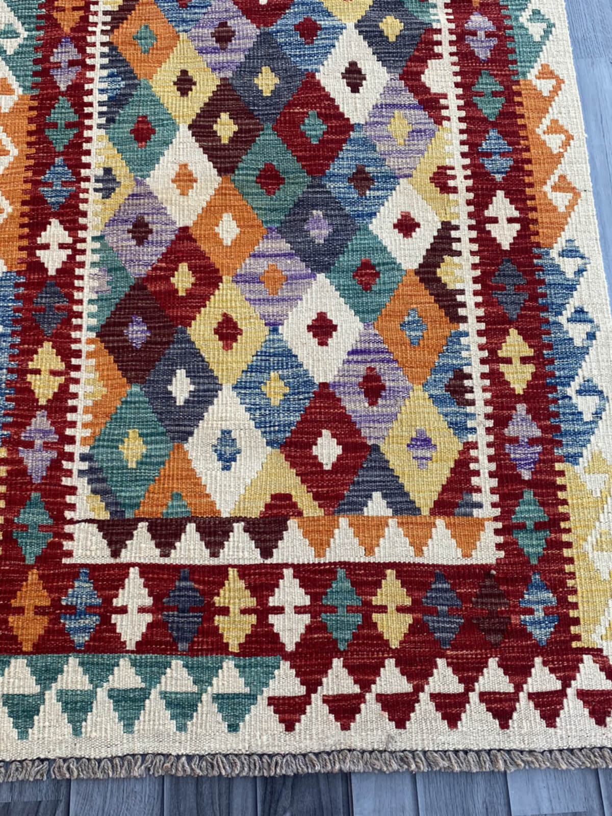 Handmade Flat Weave Kilim Rug (285 CM x 84 CM) SK#1068
