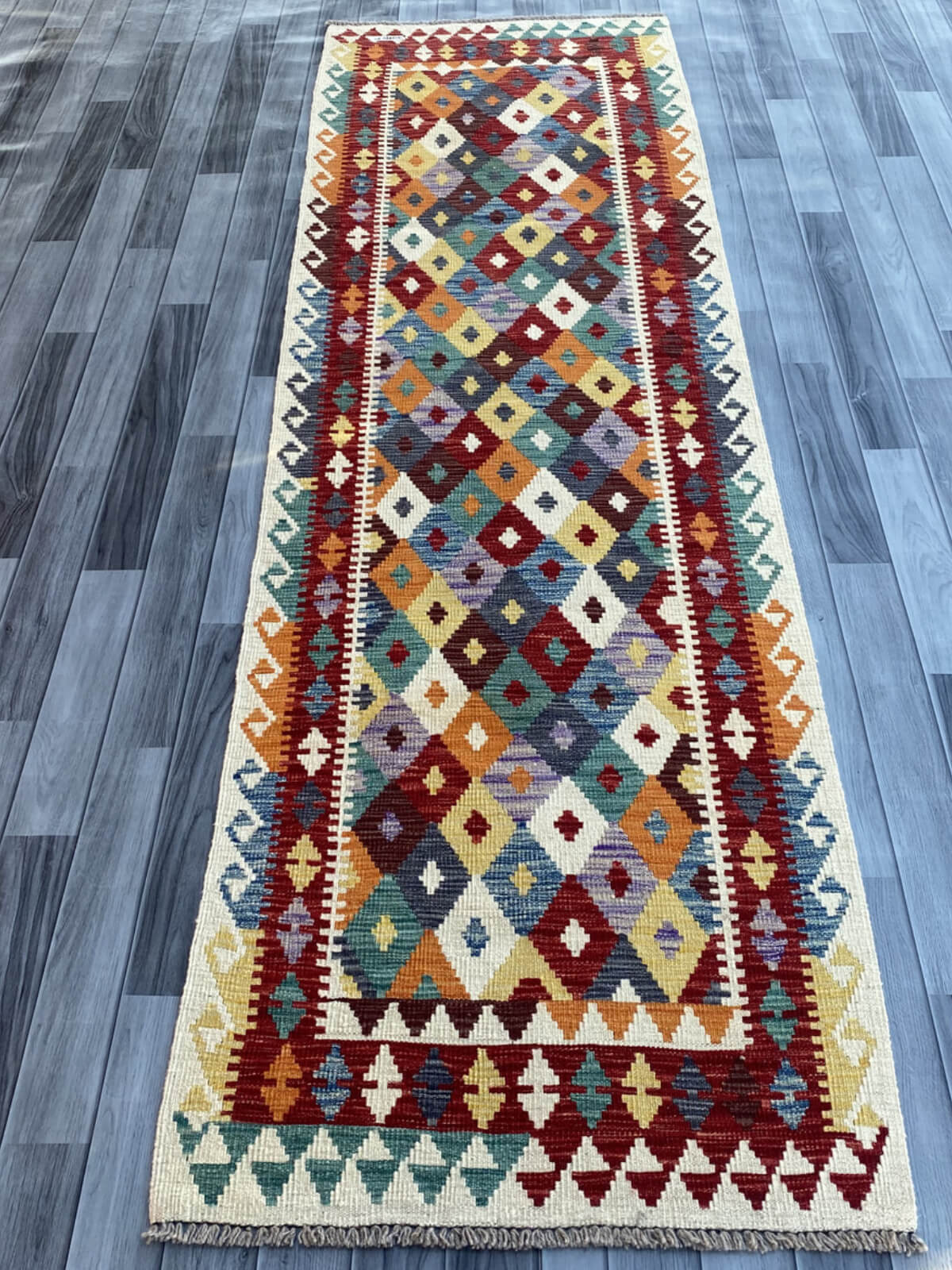 Handmade Flat Weave Kilim Rug (285 CM x 84 CM) SK#1068