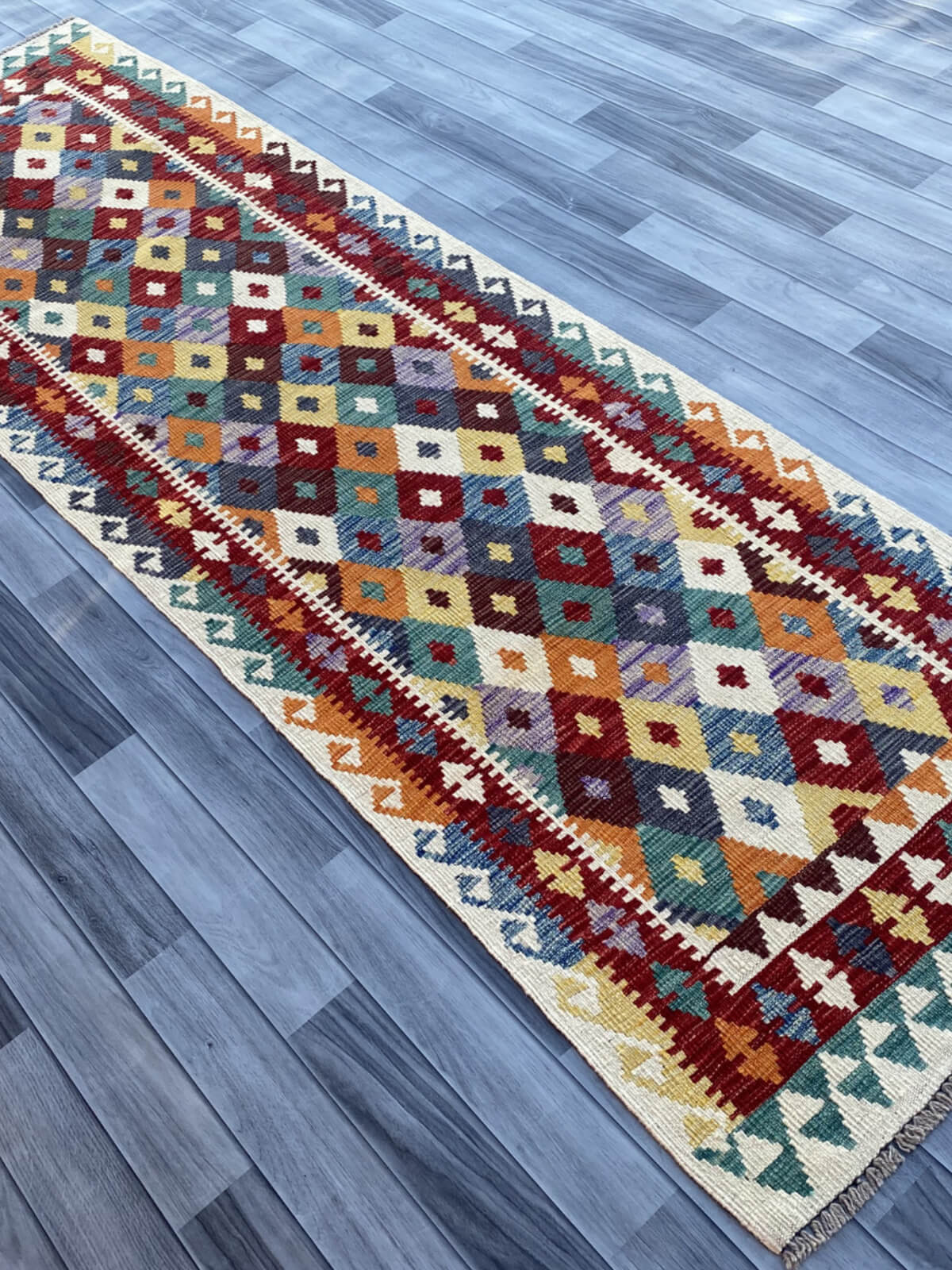 Handmade Flat Weave Kilim Rug (285 CM x 84 CM) SK#1068