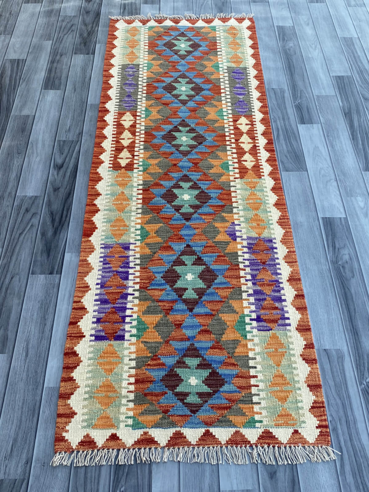 Handmade Flat Weave Kilim Rug (201 CM x 68 CM) SK#1073
