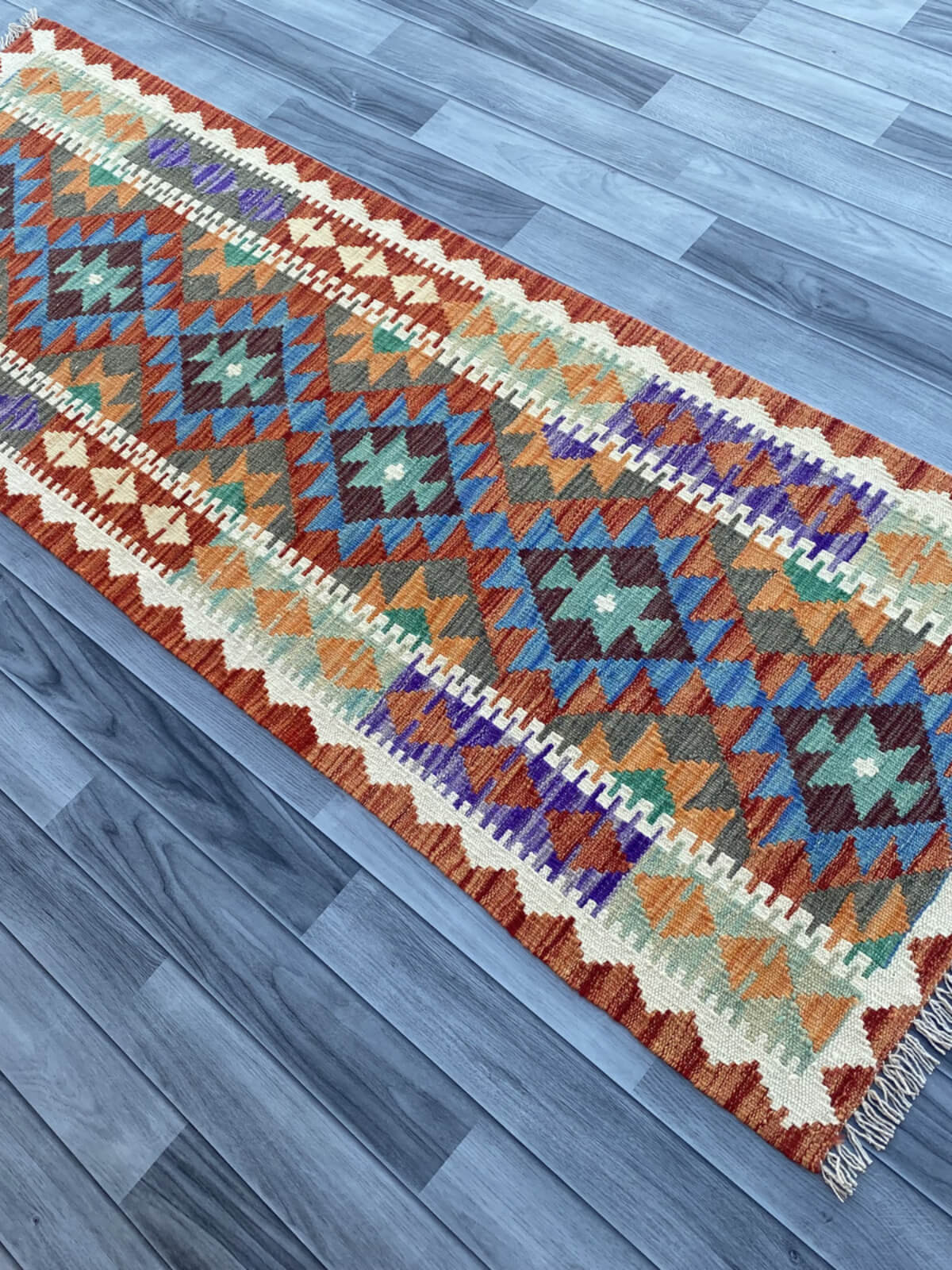 Handmade Flat Weave Kilim Rug (201 CM x 68 CM) SK#1073
