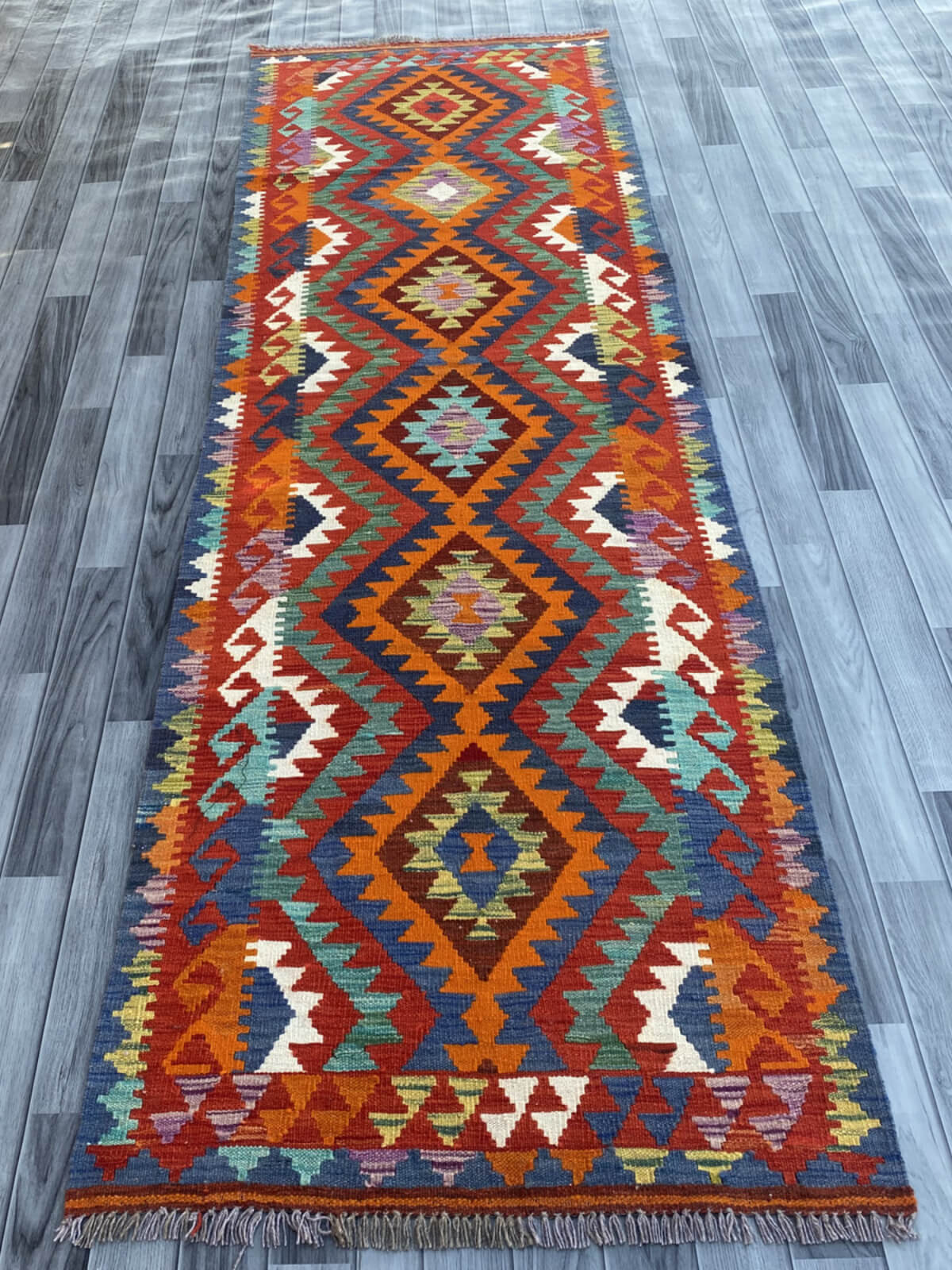 Handmade Flat Weave Kilim Rug (300 CM x 90 CM) SK#1075