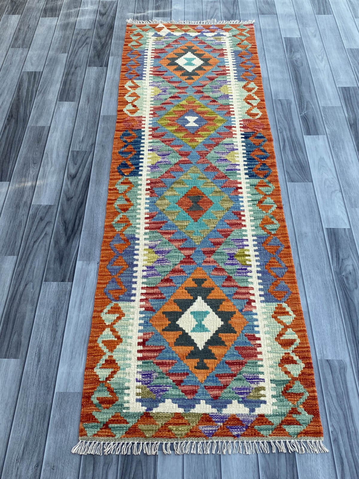 Handmade Flat Weave Kilim Rug (203 CM x 64 CM) SK#1078