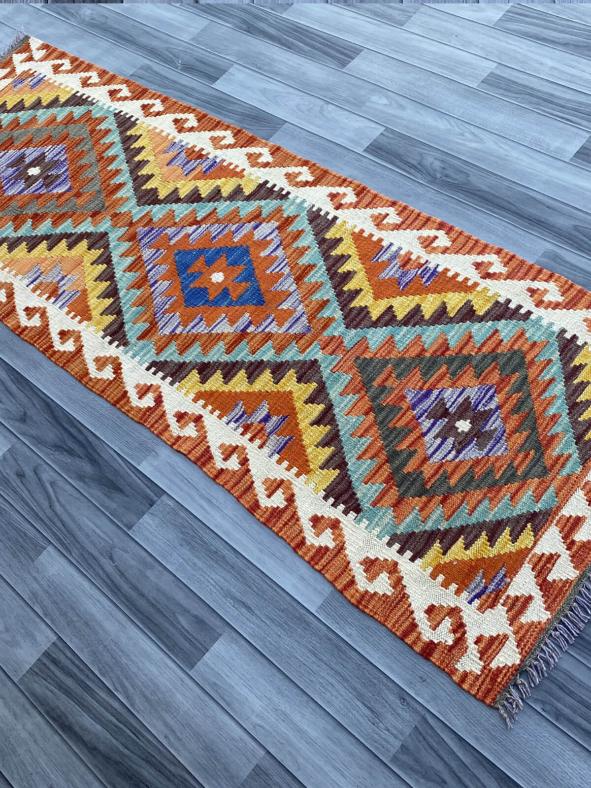 Handmade Flat Weave Kilim Rug (200 CM x 70 CM) SK#1079