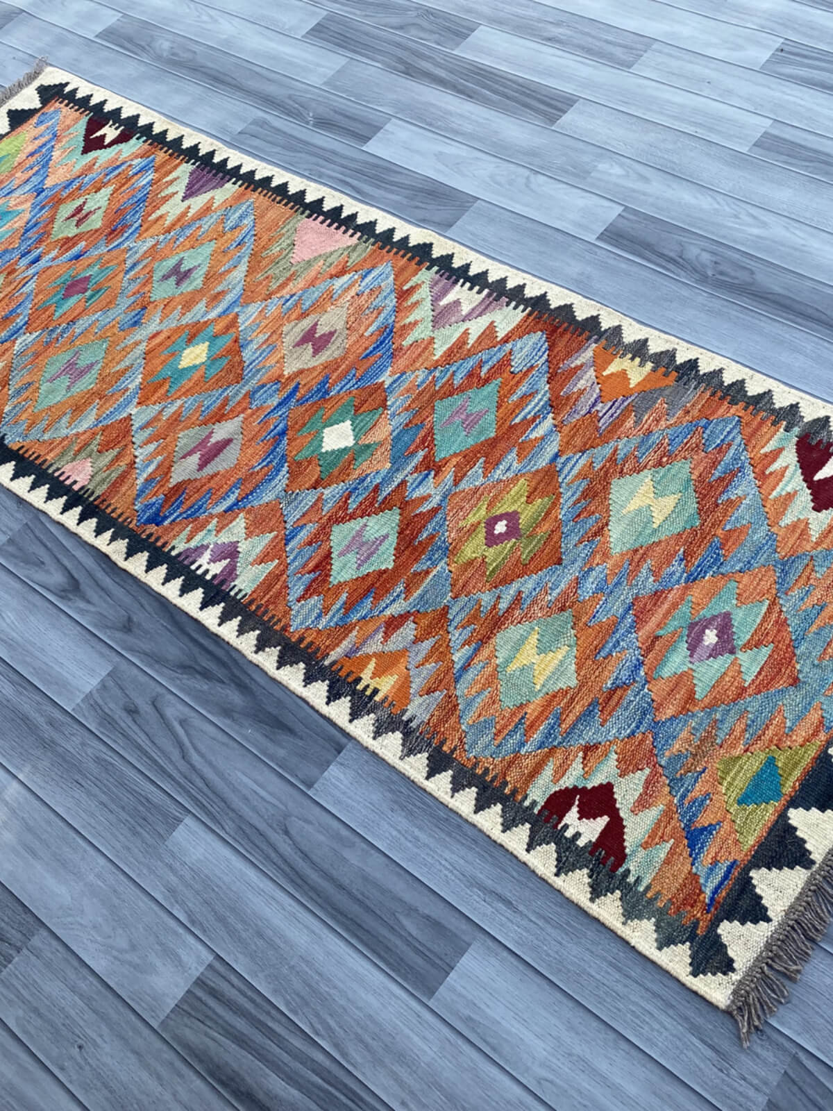 Handmade Flat Weave Kilim Rug (194 CM x 75 CM) SK#1081