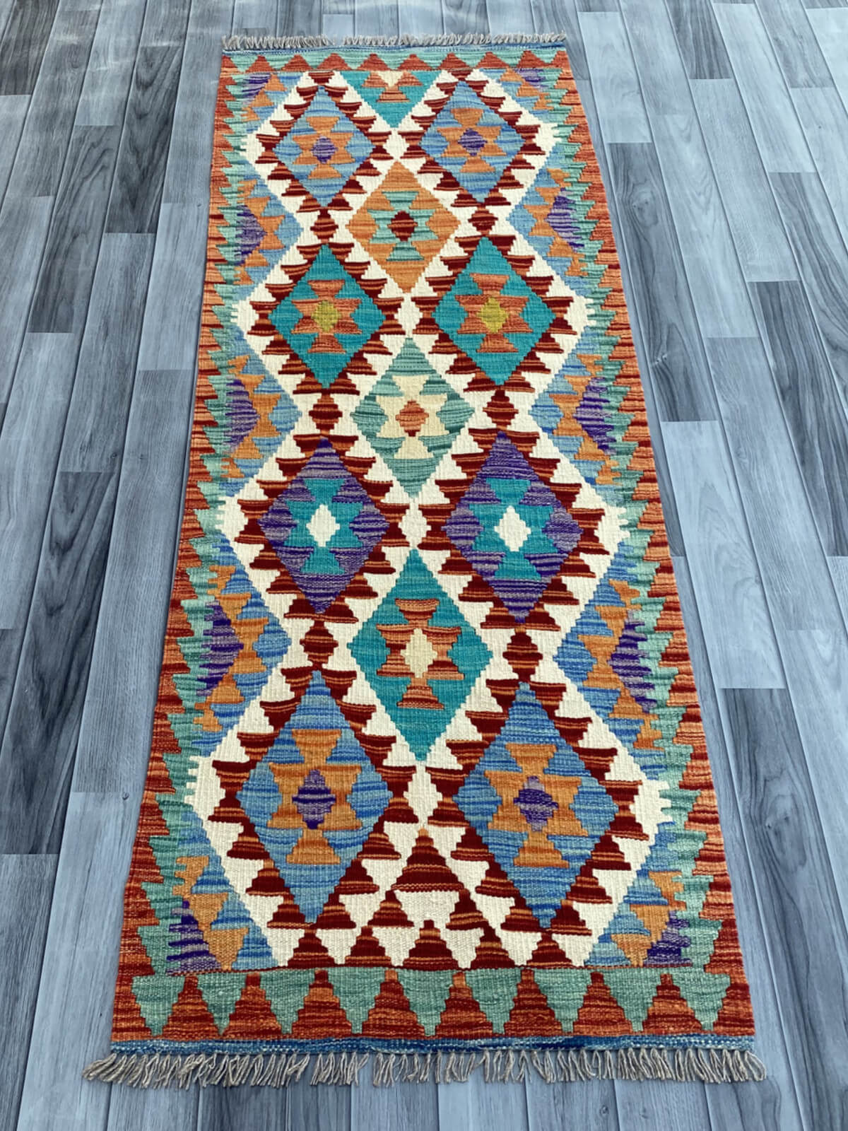 Handmade Flat Weave Kilim Rug (201 CM x 72 CM) SK#1083