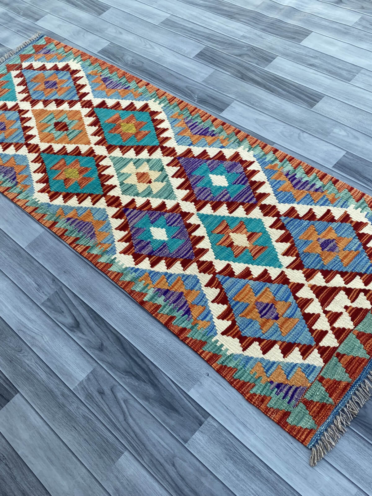 Handmade Flat Weave Kilim Rug (201 CM x 72 CM) SK#1083