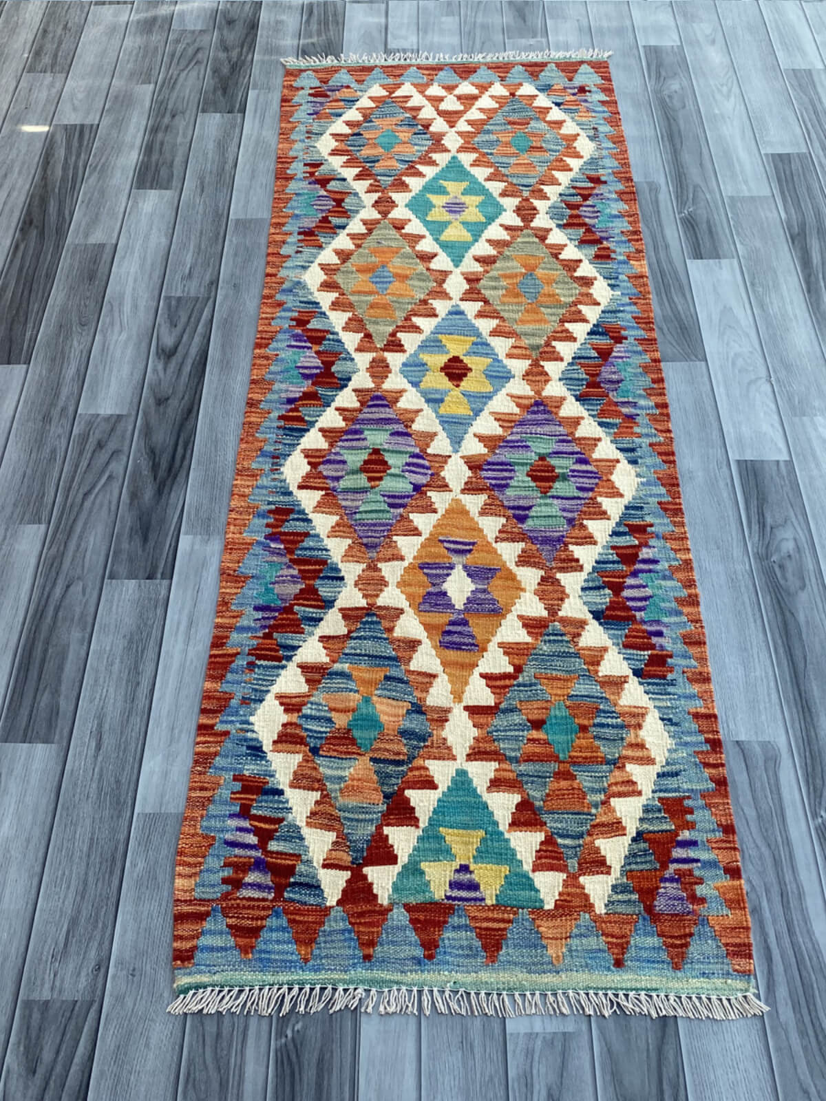 Handmade Flat Weave Kilim Rug (195 CM x 70 CM) SK#1084