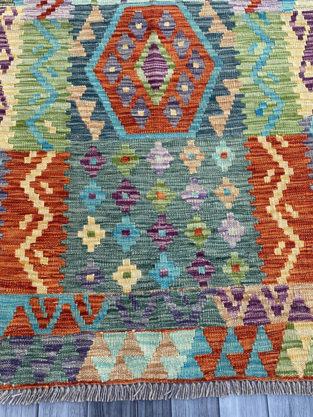 Handmade Flat Weave Kilim Rug (296 CM x 86 CM) SK#1087