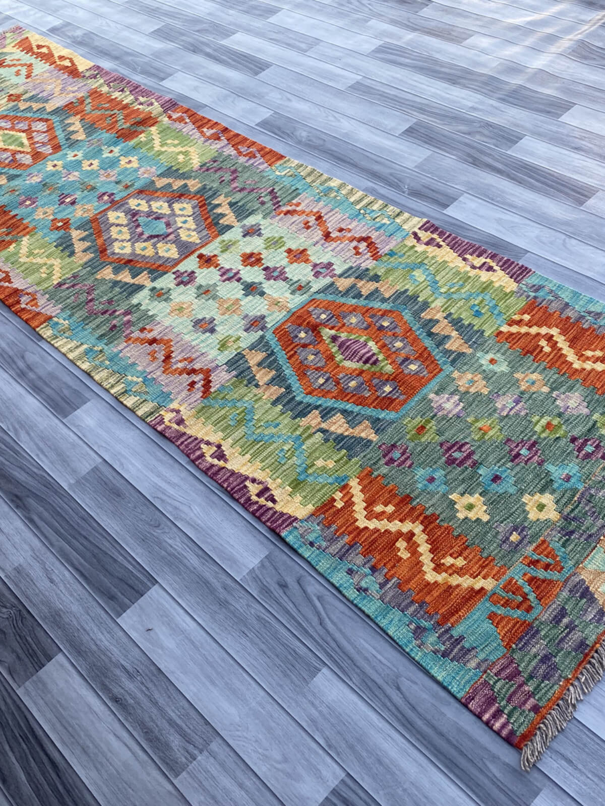 Handmade Flat Weave Kilim Rug (296 CM x 86 CM) SK#1087