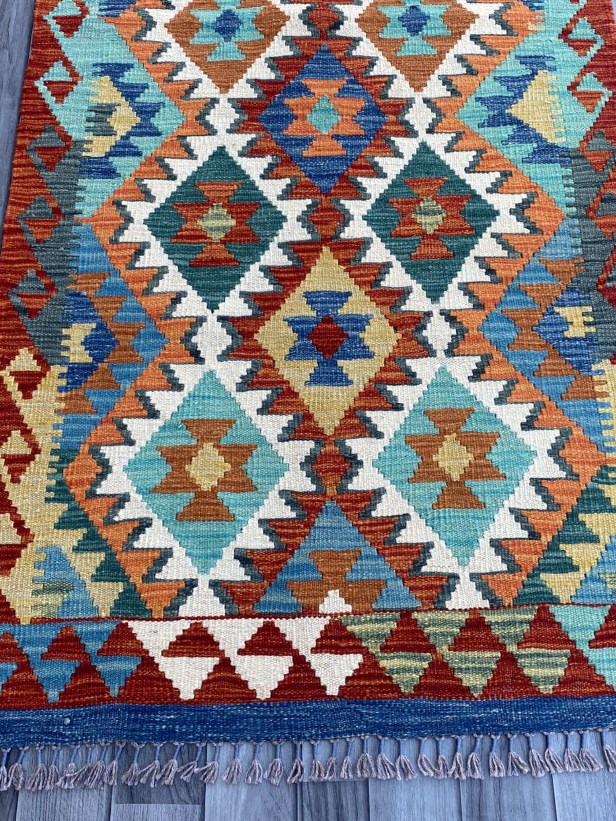 Handmade Flat Weave Kilim Rug (392 CM x 84 CM) SK#1088
