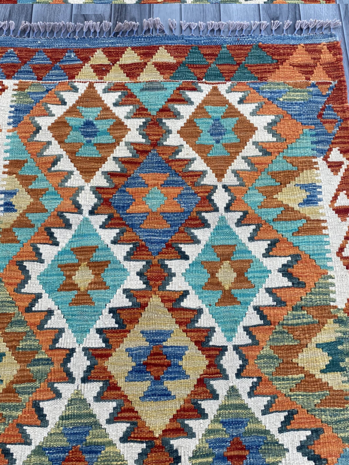 Handmade Flat Weave Kilim Rug (392 CM x 84 CM) SK#1088