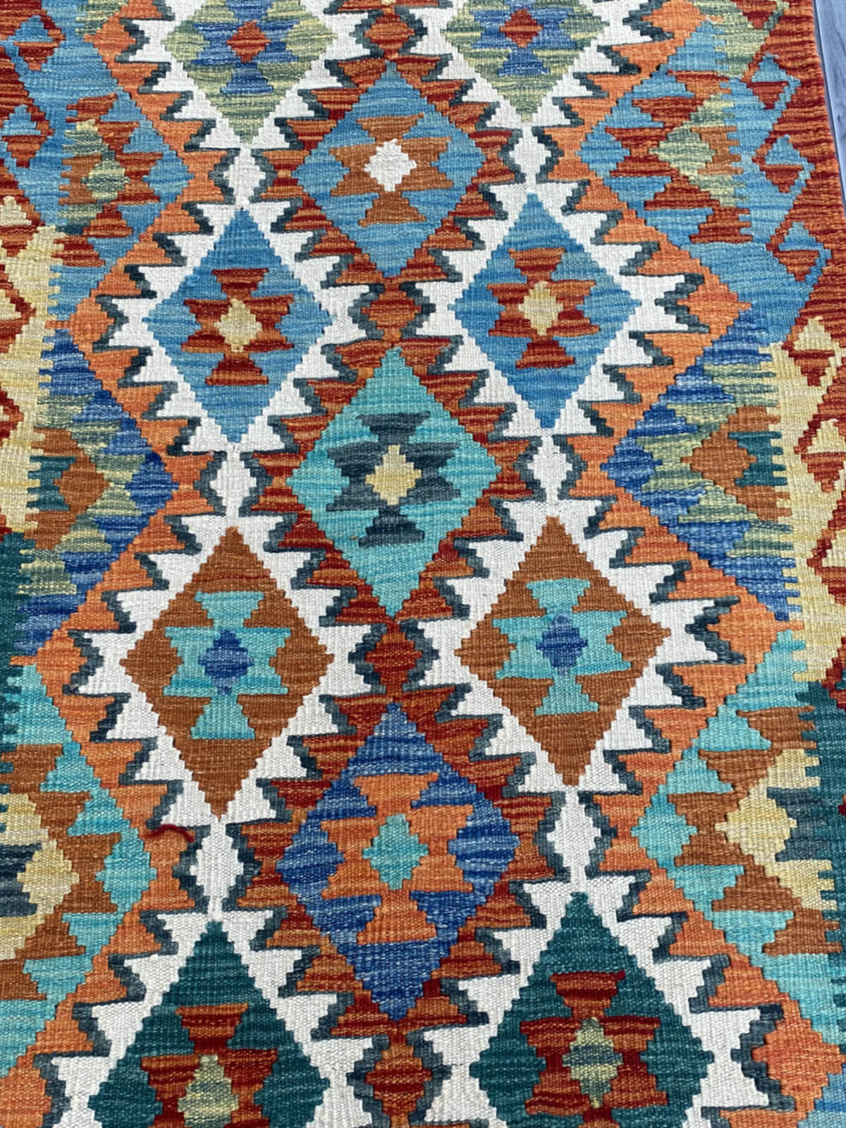Handmade Flat Weave Kilim Rug (392 CM x 84 CM) SK#1088