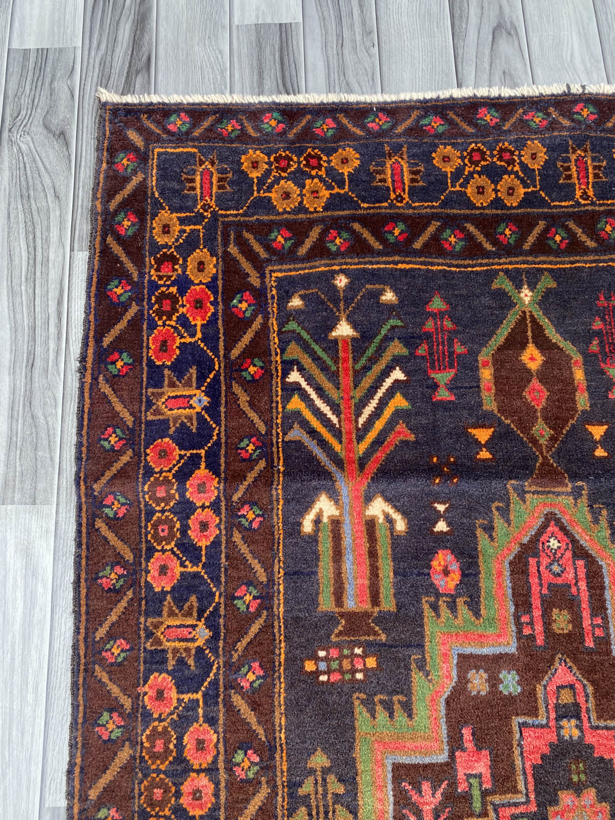 Handmade Afghan Traditional Balochi Rug 210CM x 105CM ES# 117