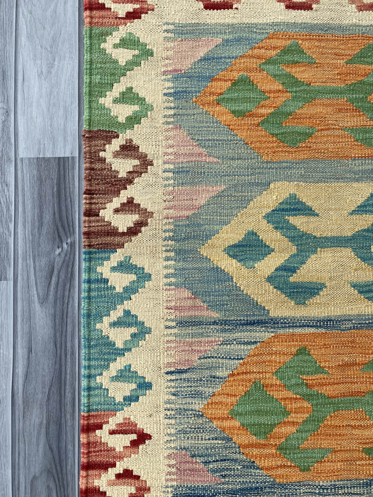 Handmade Afghan Chobi Kilim Rug 103x77 cm KAS#726