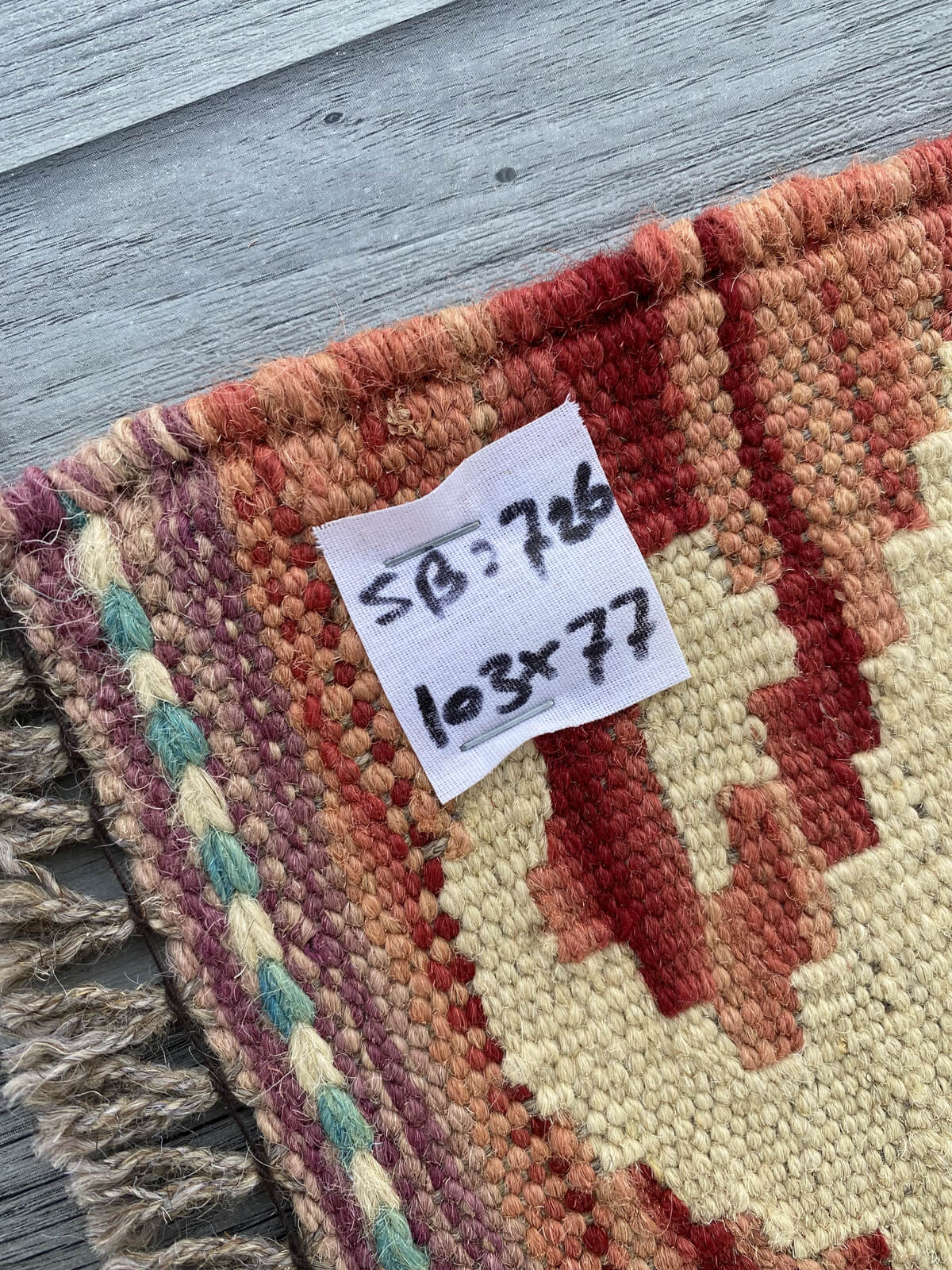 Handmade Afghan Chobi Kilim Rug 103x77 cm KAS#726