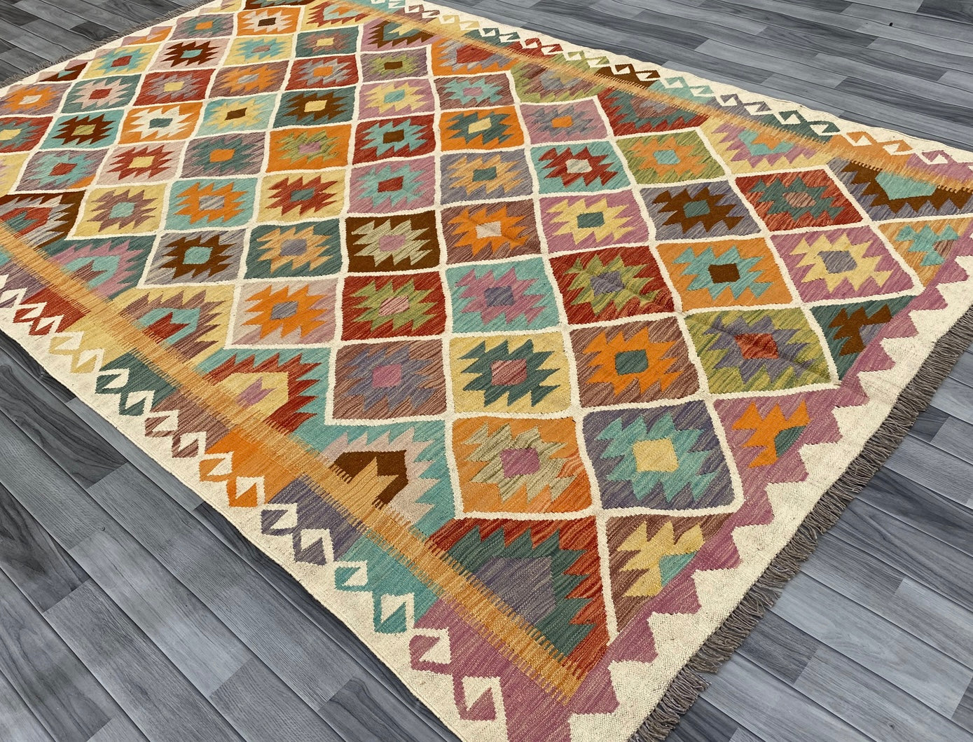 Handmade Flat Weave Kilim Rug |302 CM x 198 CM KSD#209