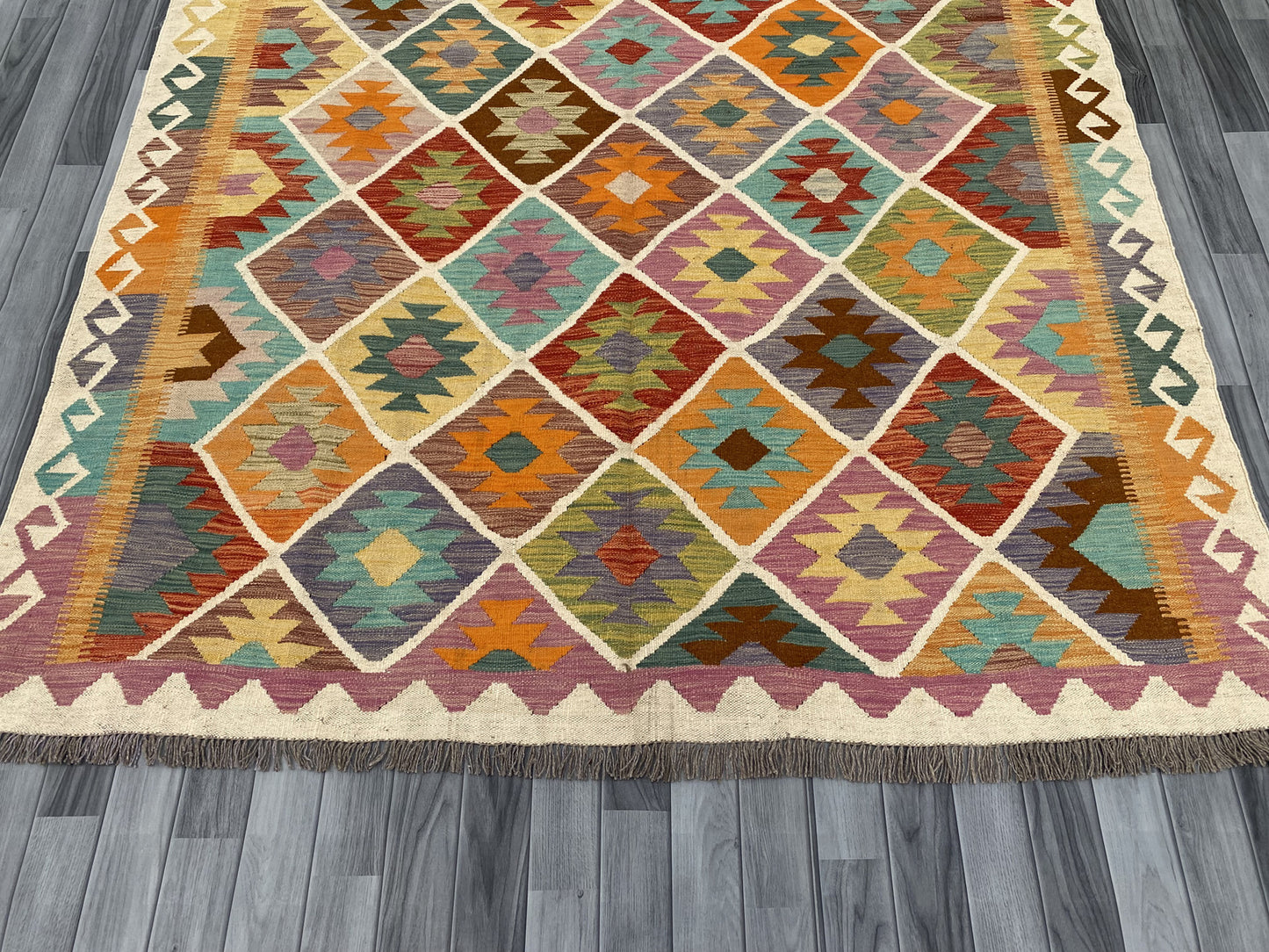 Handmade Flat Weave Kilim Rug |302 CM x 198 CM KSD#209
