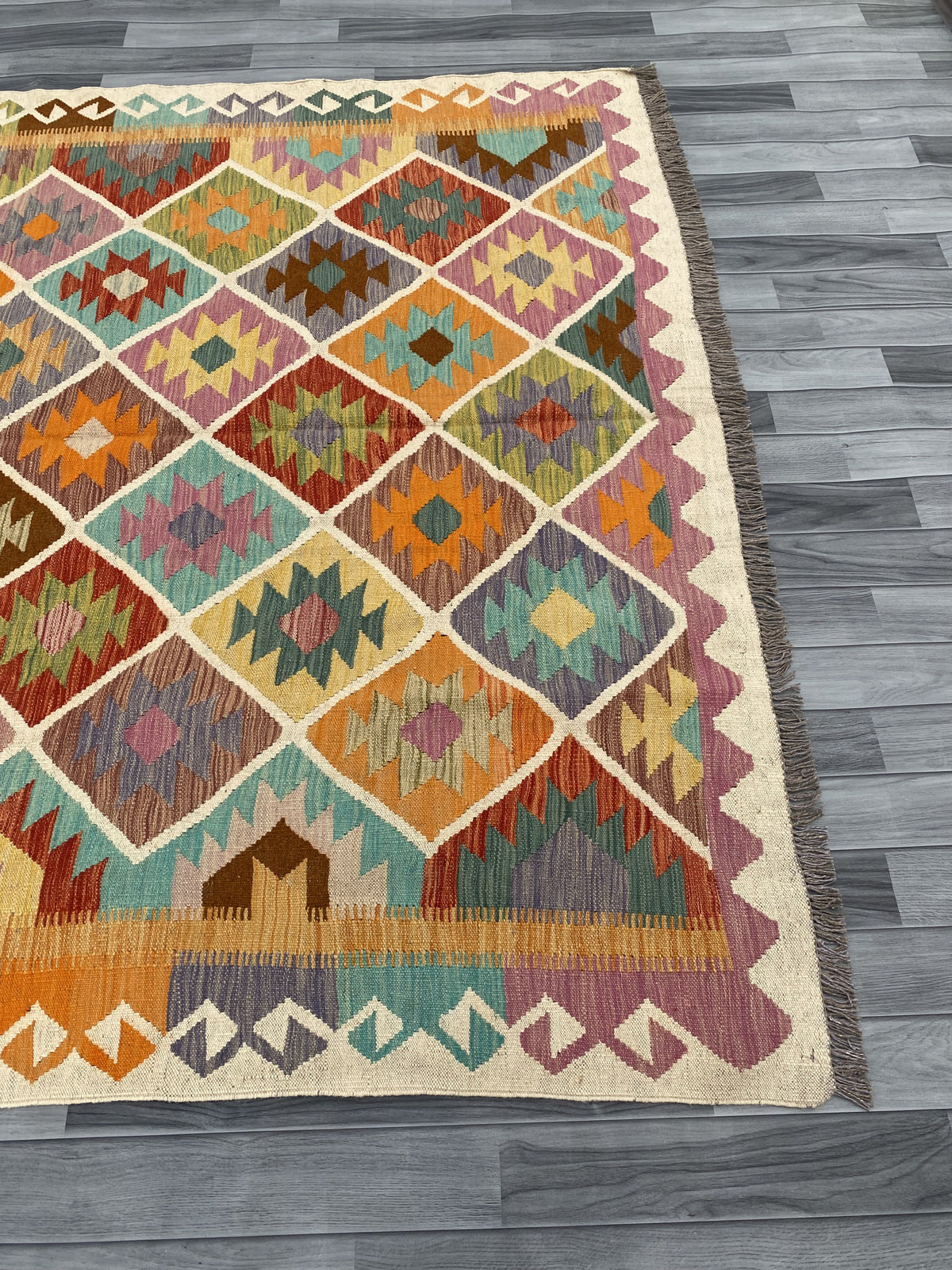 Handmade Flat Weave Kilim Rug |302 CM x 198 CM KSD#209