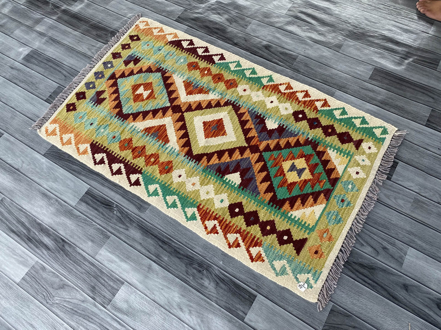 Handmade Afghan Chobi Kilim Rug 126x77 cm KAS#728