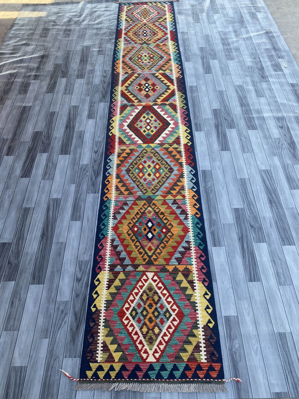 Handmade Flat Weave Kilim Rug ( 488 cm x 81 cm )