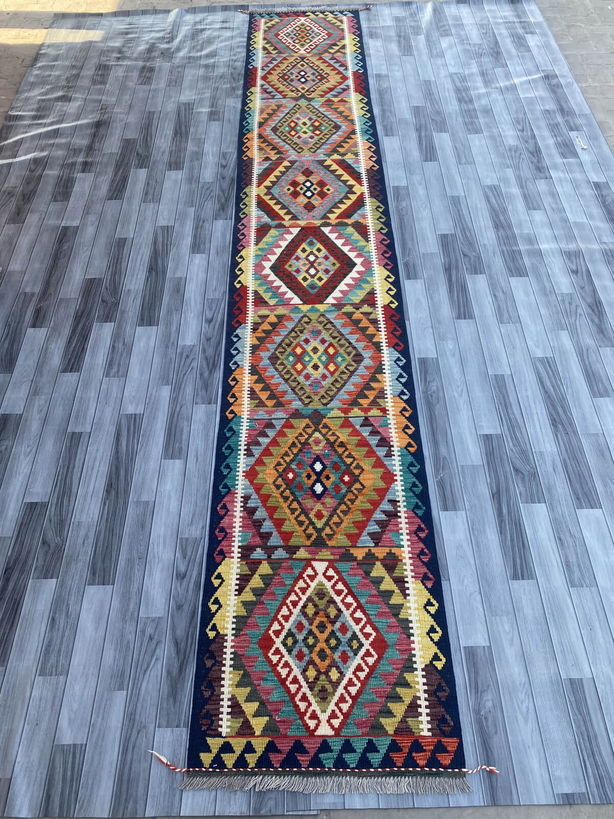 Handmade Flat Weave Kilim Rug ( 488 cm x 81 cm )