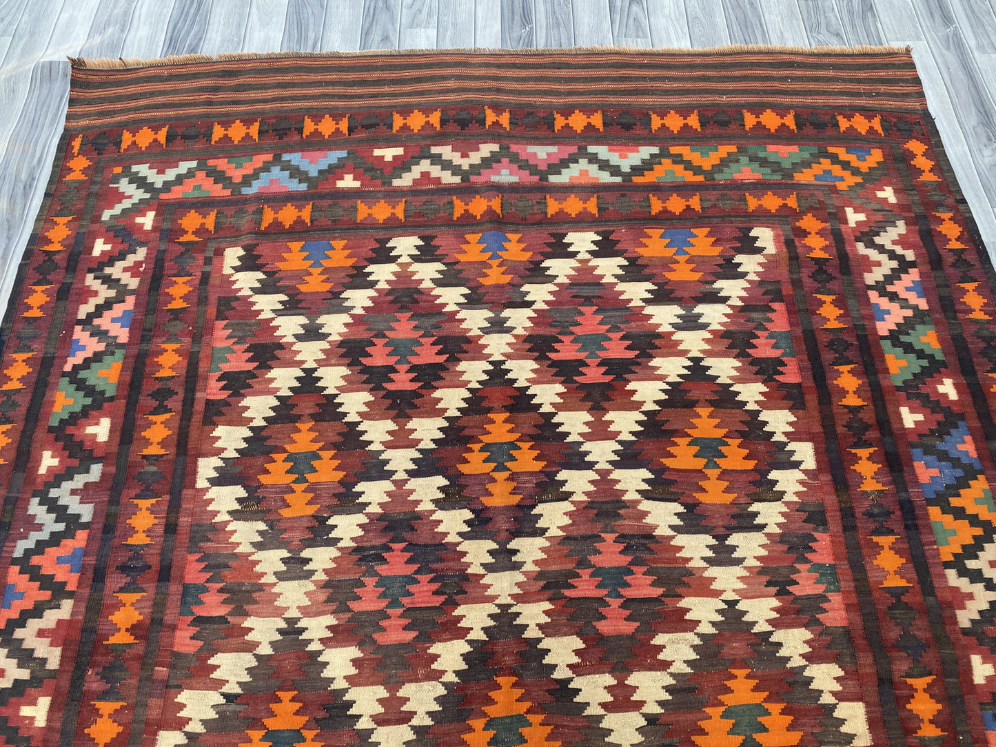 Handmade Afghan Traditional Old Kilim Rug |290 CM x 205 CM KSD#995