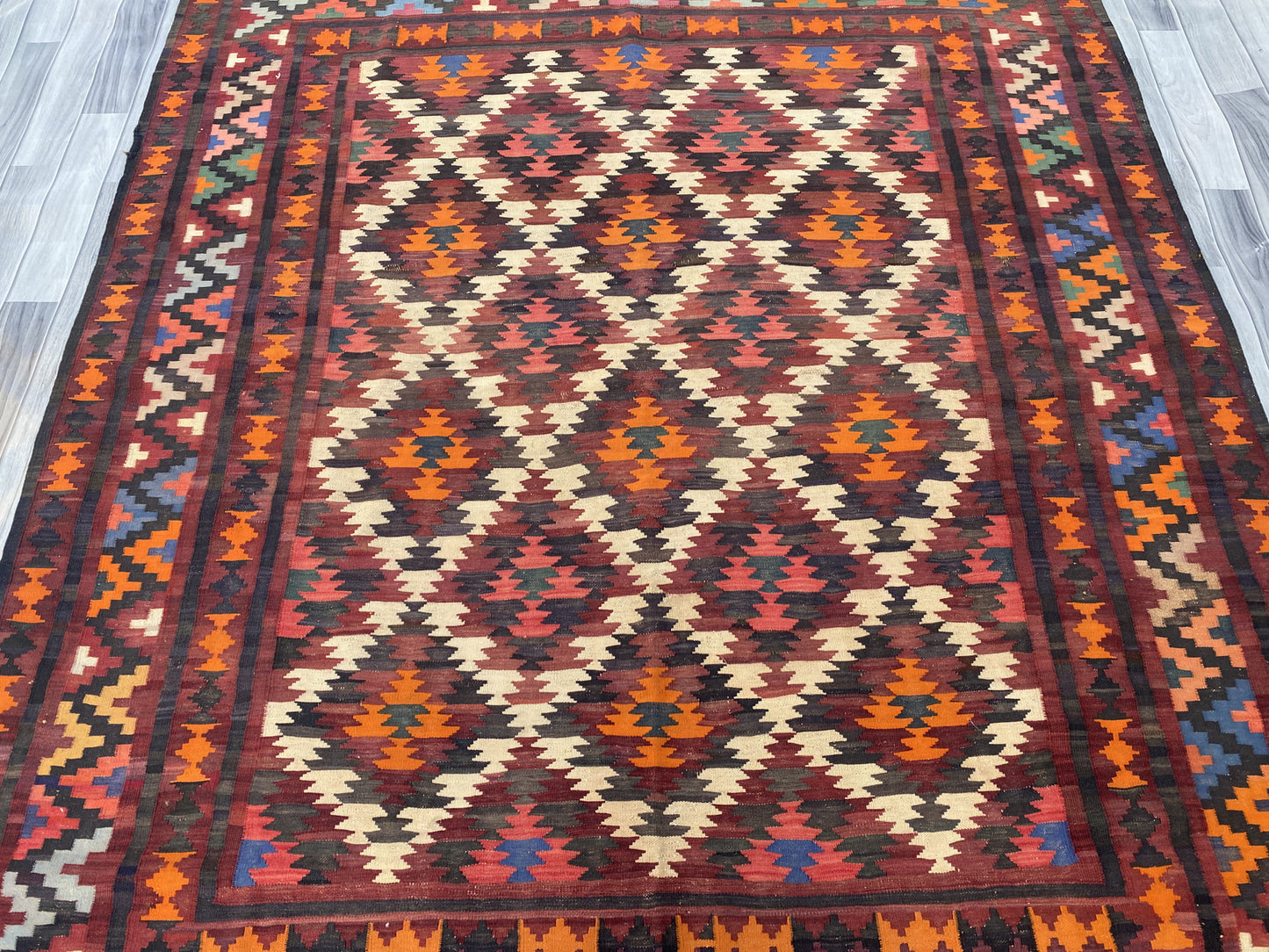 Handmade Afghan Traditional Old Kilim Rug |290 CM x 205 CM KSD#995