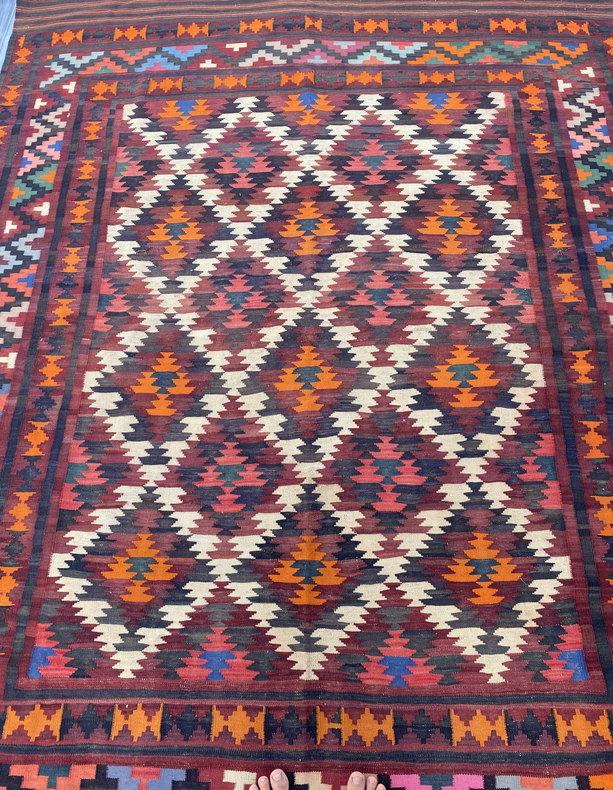 Handmade Afghan Traditional Old Kilim Rug |290 CM x 205 CM KSD#995
