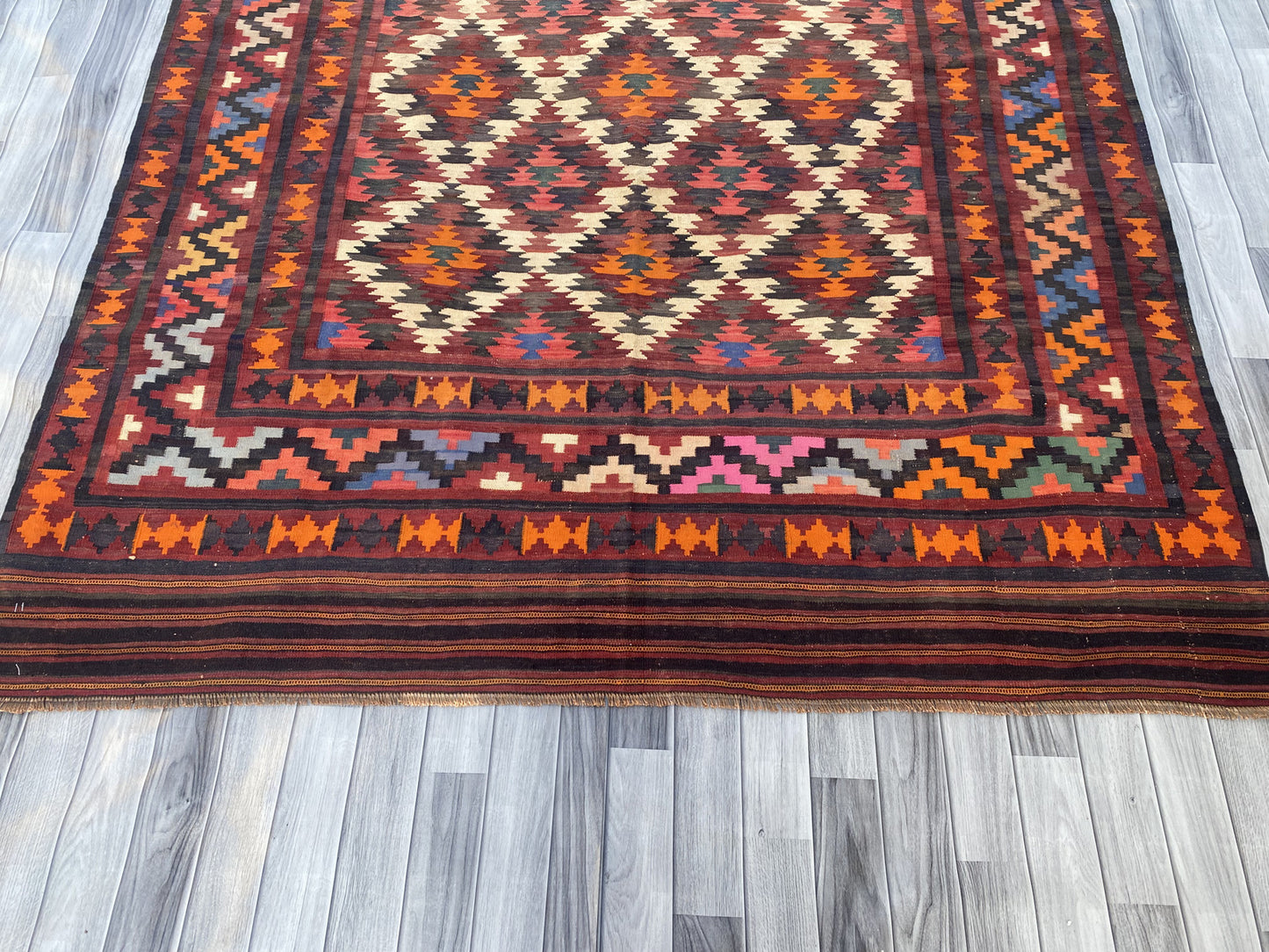 Handmade Afghan Traditional Old Kilim Rug |290 CM x 205 CM KSD#995