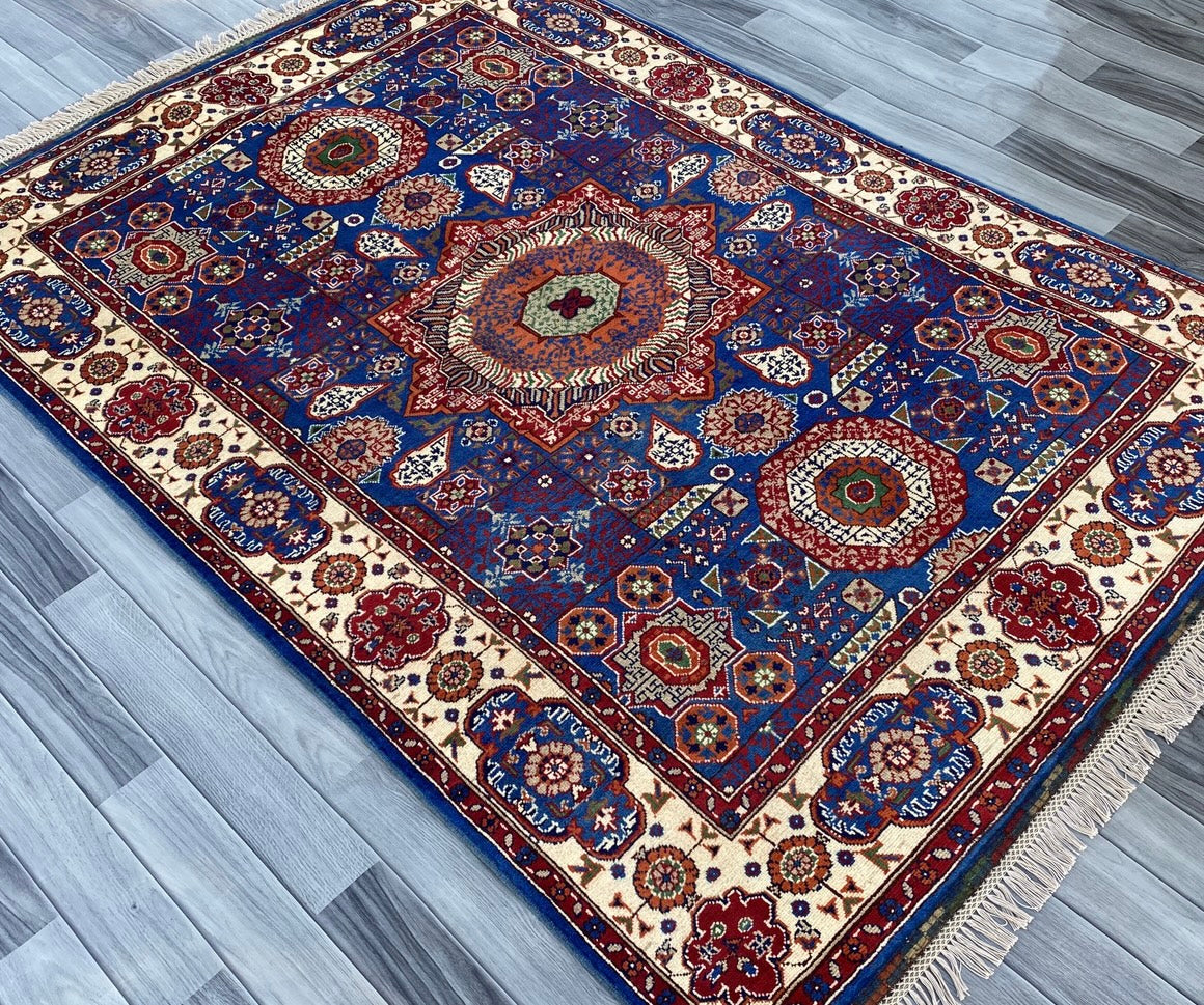 Hand Woven Afghan Traditional Wool Rug | 210 CM x 144 CM KSD#996