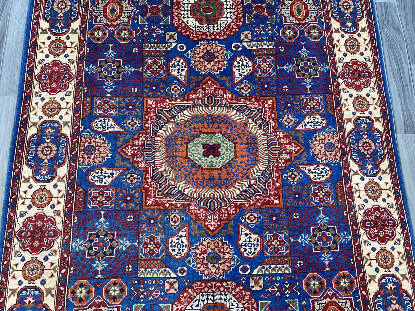 Hand Woven Afghan Traditional Wool Rug | 210 CM x 144 CM KSD#996