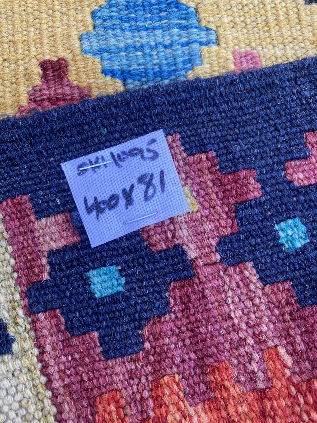 Handmade Flat Weave Kilim Rug ( 400 cm x 81 cm )