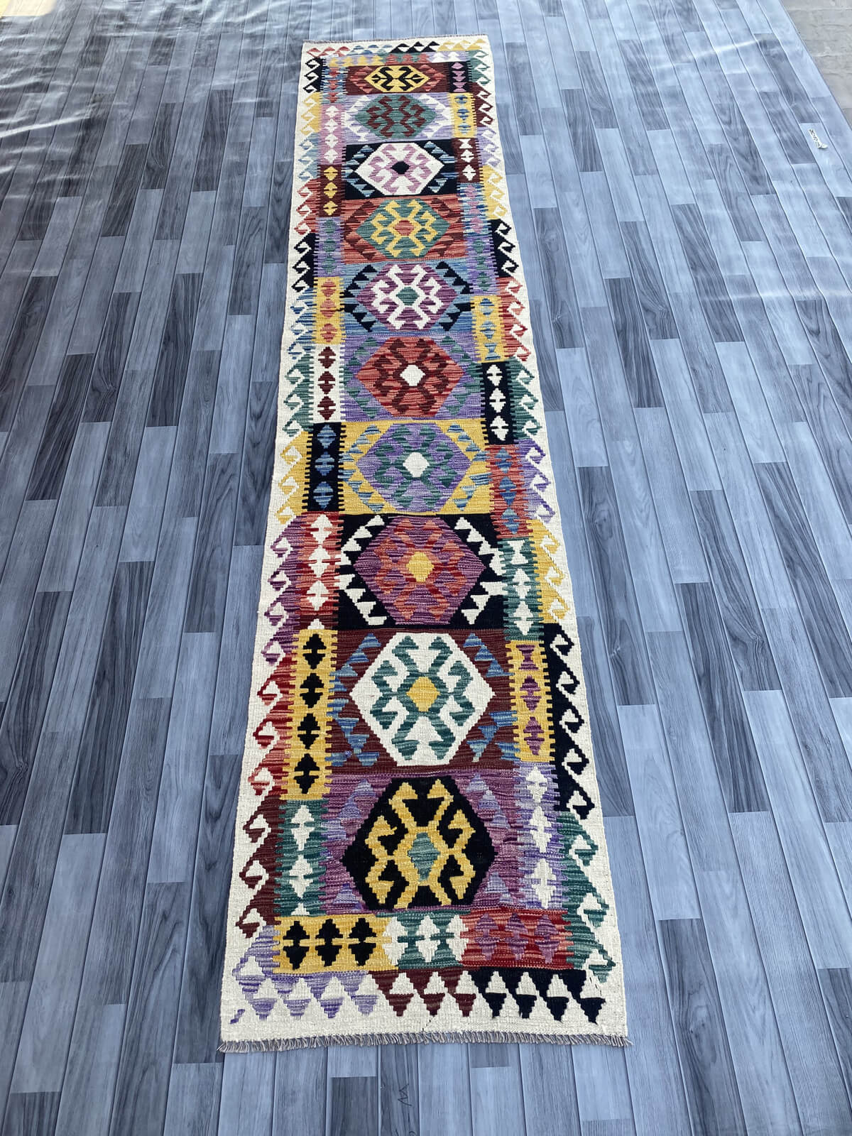 Handmade Flat Weave Kilim Rug ( 385 cm x 80 cm )