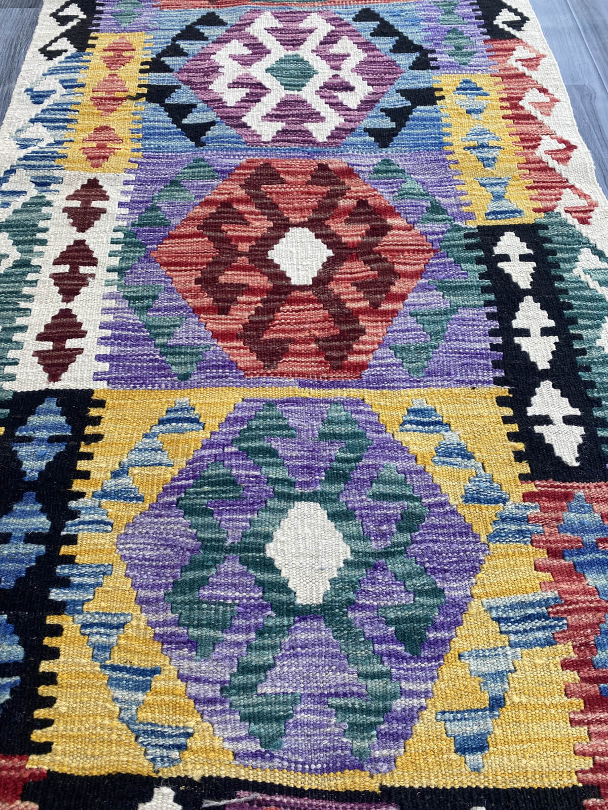 Handmade Flat Weave Kilim Rug ( 385 cm x 80 cm )