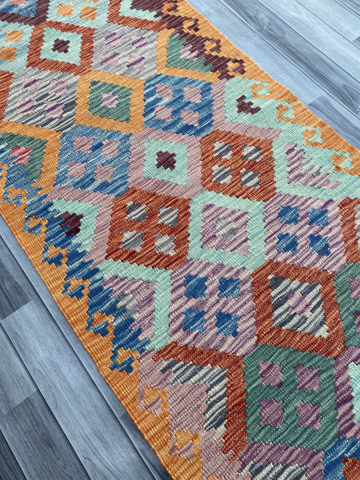 Handmade Flat Weave Kilim Rug ( 390 cm x 84 cm )