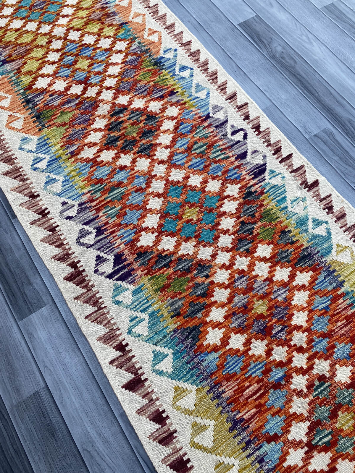 Handmade Flat Weave Kilim Rug ( 380 cm x 79 cm )