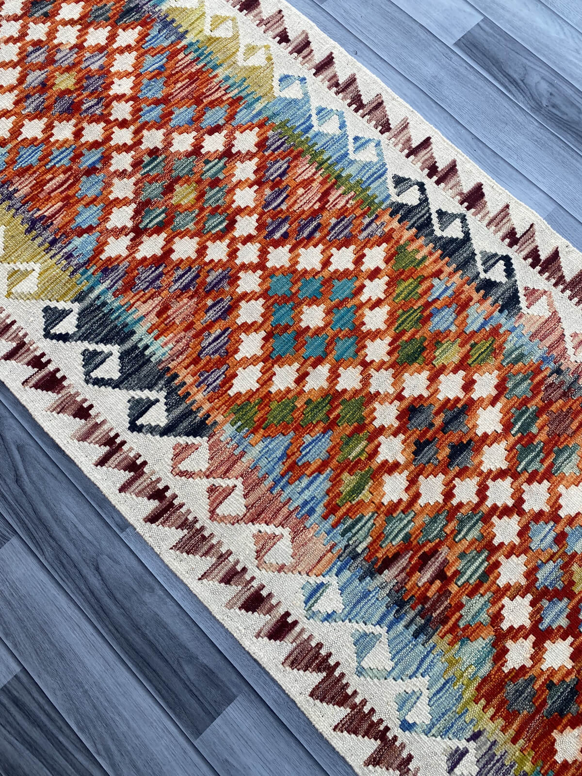 Handmade Flat Weave Kilim Rug ( 380 cm x 79 cm )